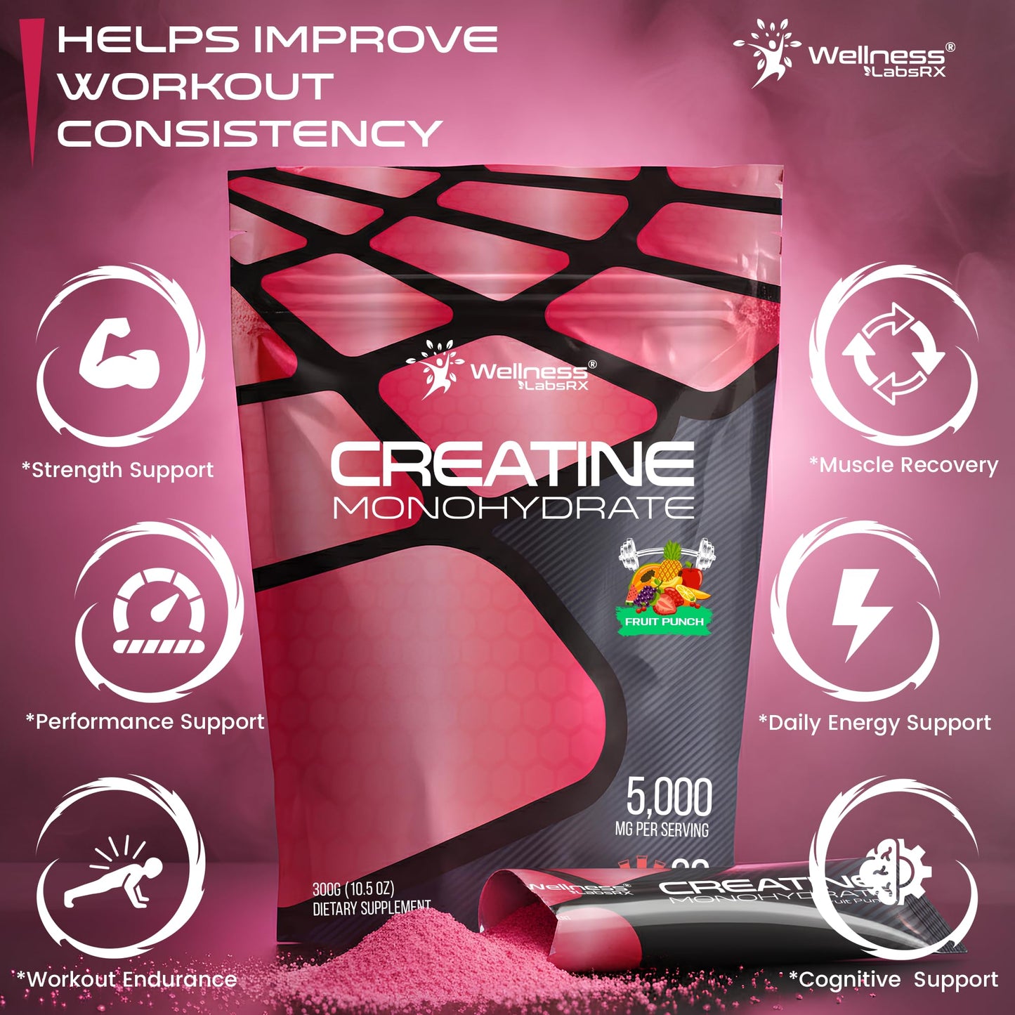 WELLNESS LABSRX Creatine Monohydrate Powder 10.5 oz