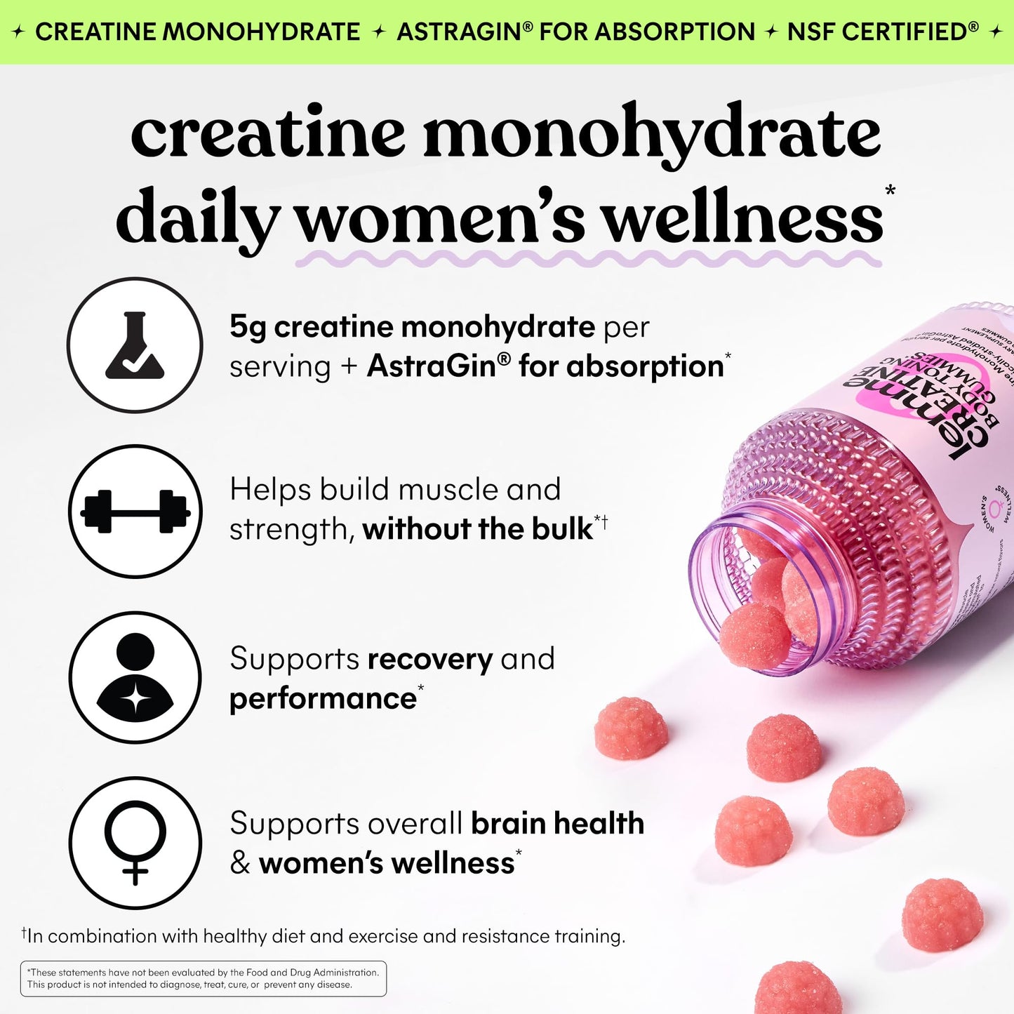 Lemme Creatine Monohydrate Gummies, 60 Count