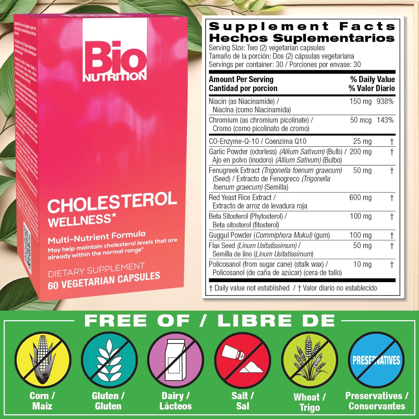 Bio Nutrition Cholesterol Wellness Capsule, 60 Capsules