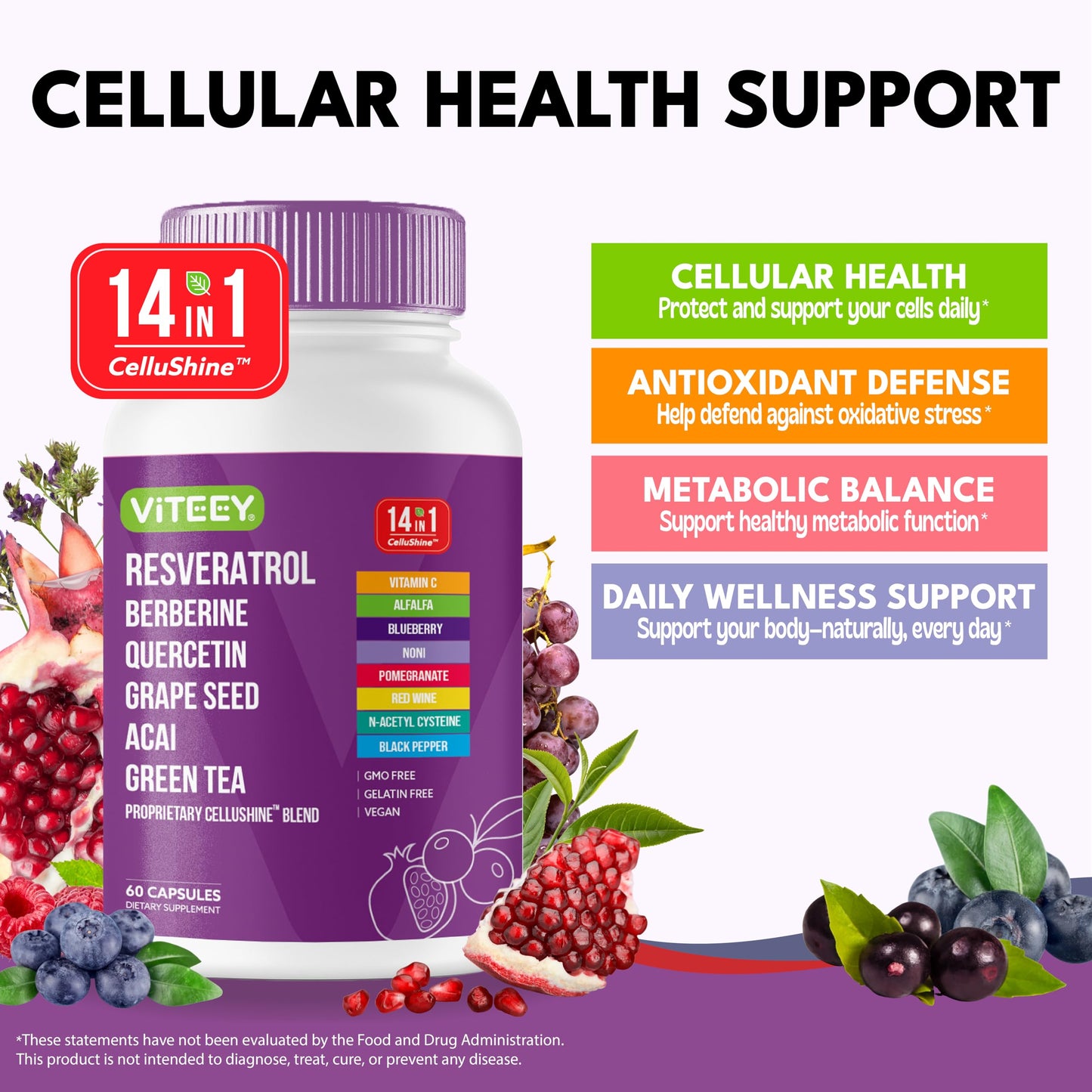 Viteey 14in1 CelluShine Capsule Blend, 60 Capsules