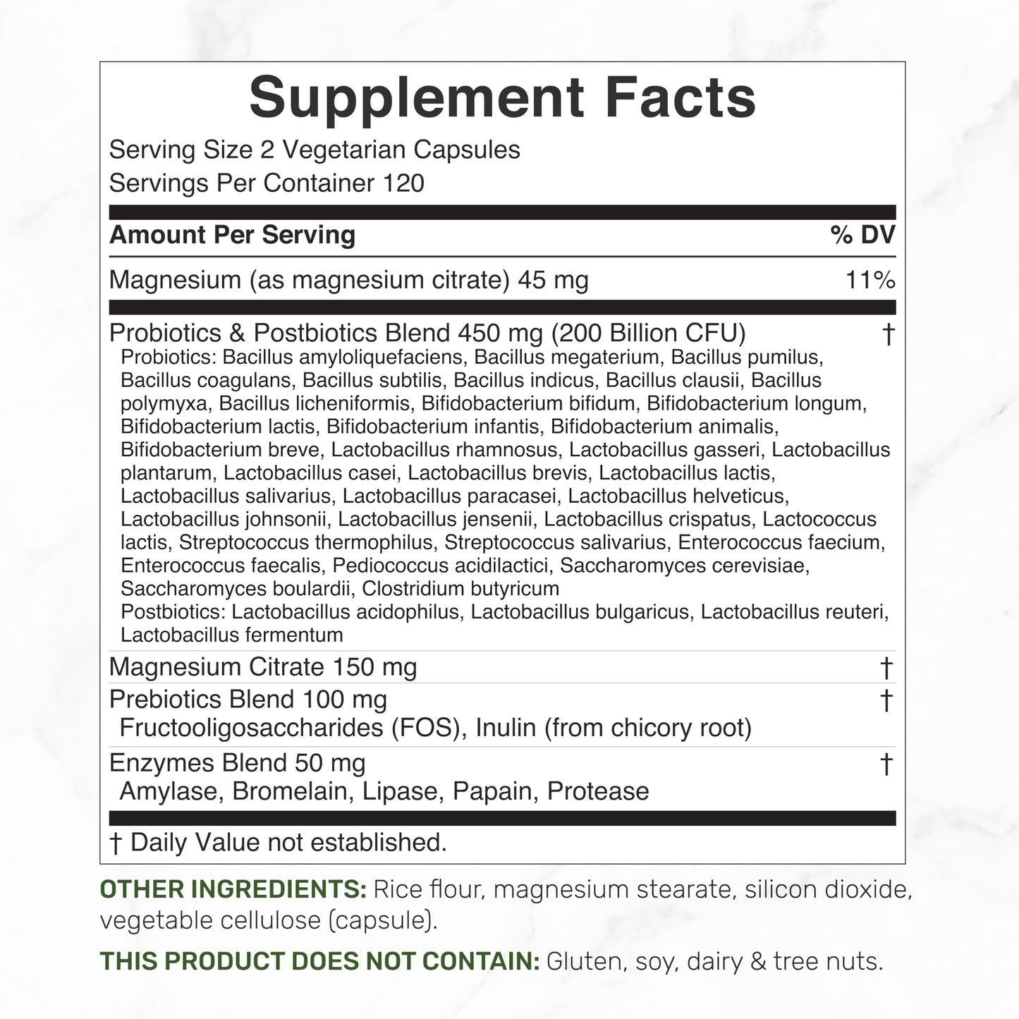 DEAL SUPPLEMENT Probiotics for Women & Men, 200 Billion CFU Per Serving, 40 Strains with Prebiotics, Enzymes & Magnesium Citrate, Non-GMO, Gluten Free Vegetarian Capsules 240