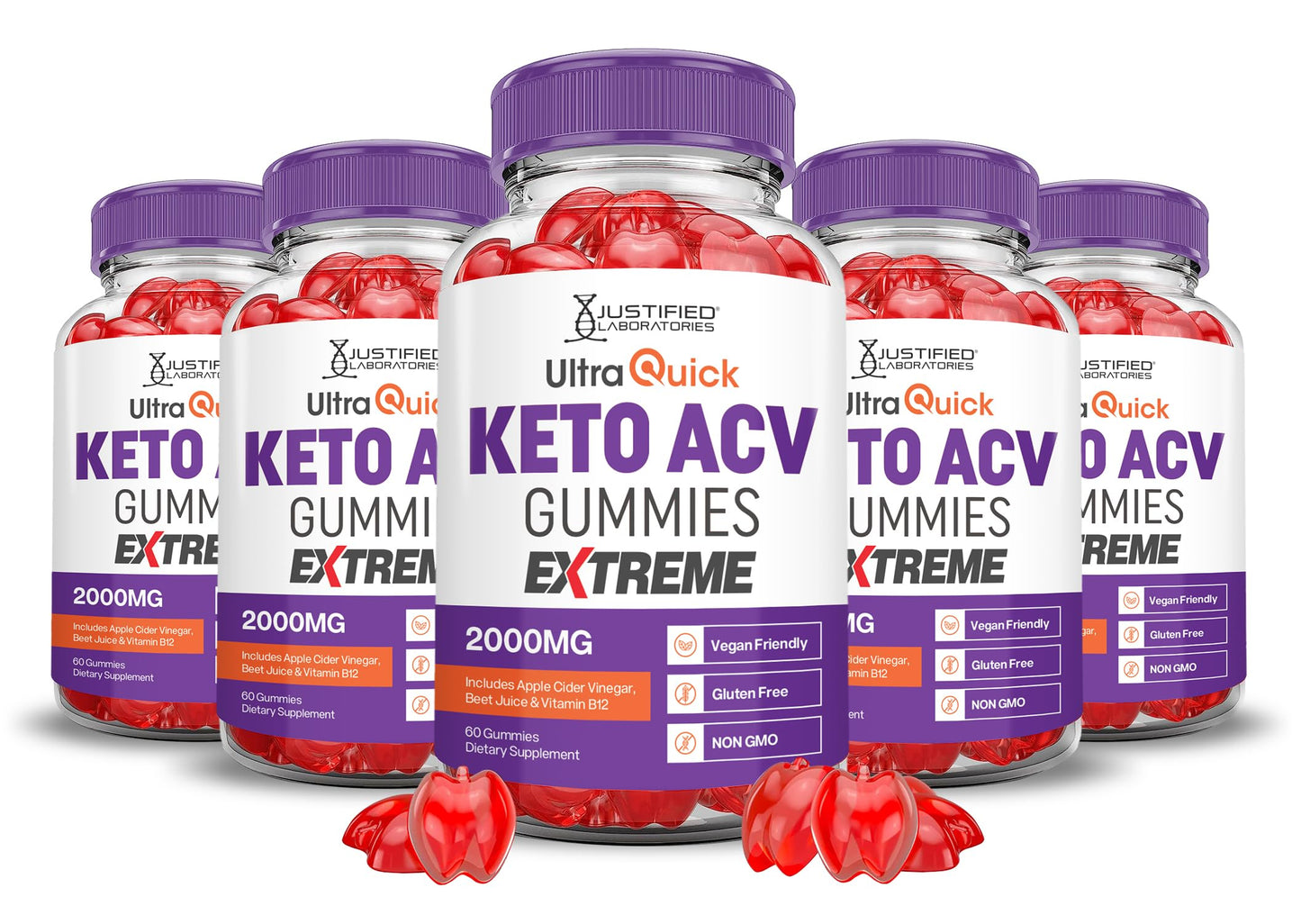 Justified Laboratories Ultra Quick Keto ACV Gummies Extreme (2000 mg) 300 Gummies