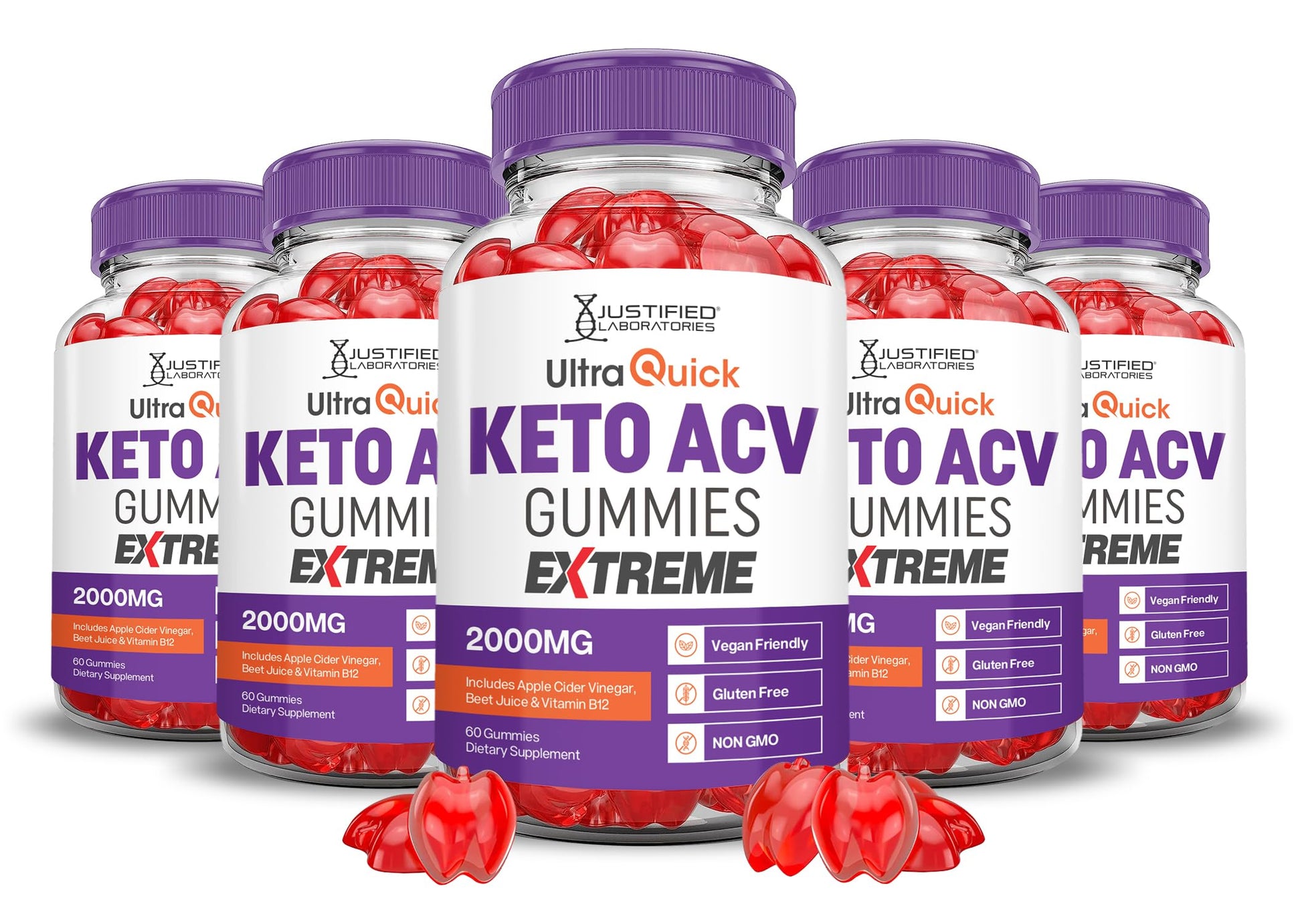 Justified Laboratories Ultra Quick Keto ACV Gummies Extreme (2000 mg) 300 Gummies