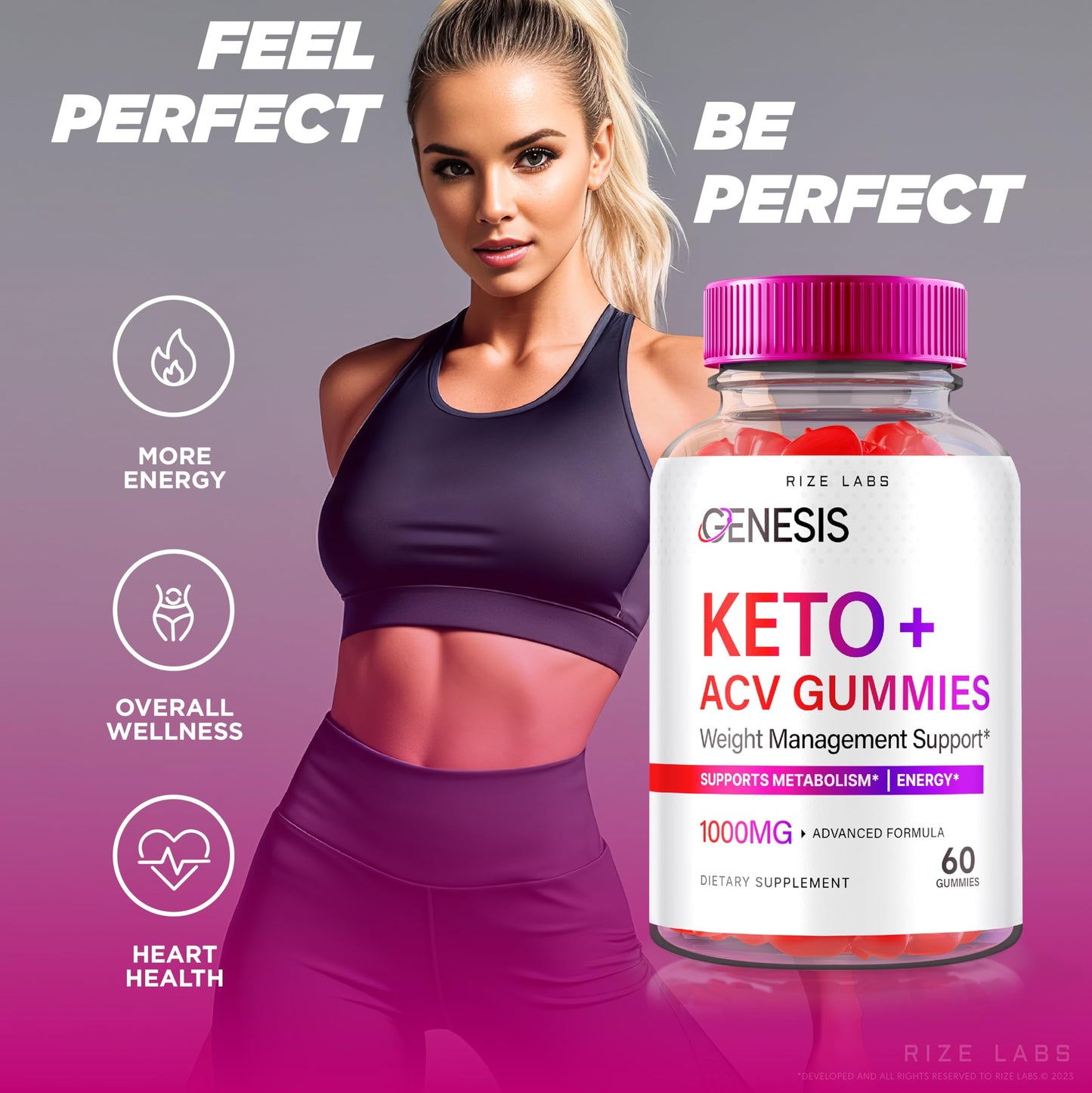 Rize Labs Genesis Keto Keto+ACV Gummies 120 Gummies