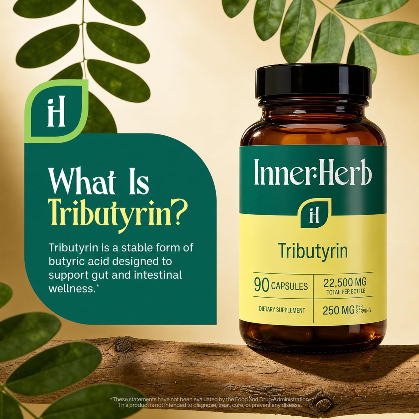 InnerHerb Tributyrin 250 mg Capsule 1 Count