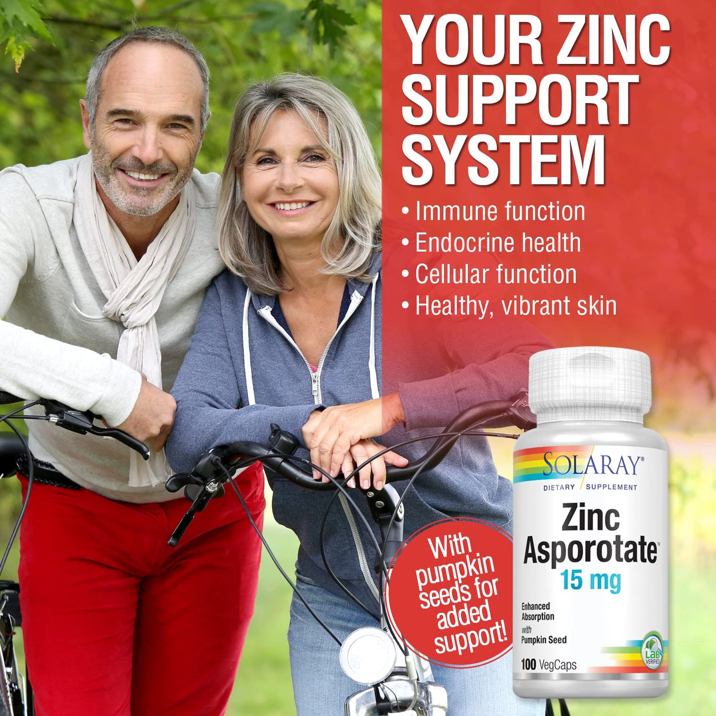 Solaray Zinc Asporotate 15mg Chelated Complex Capsule, 100 VegCaps
