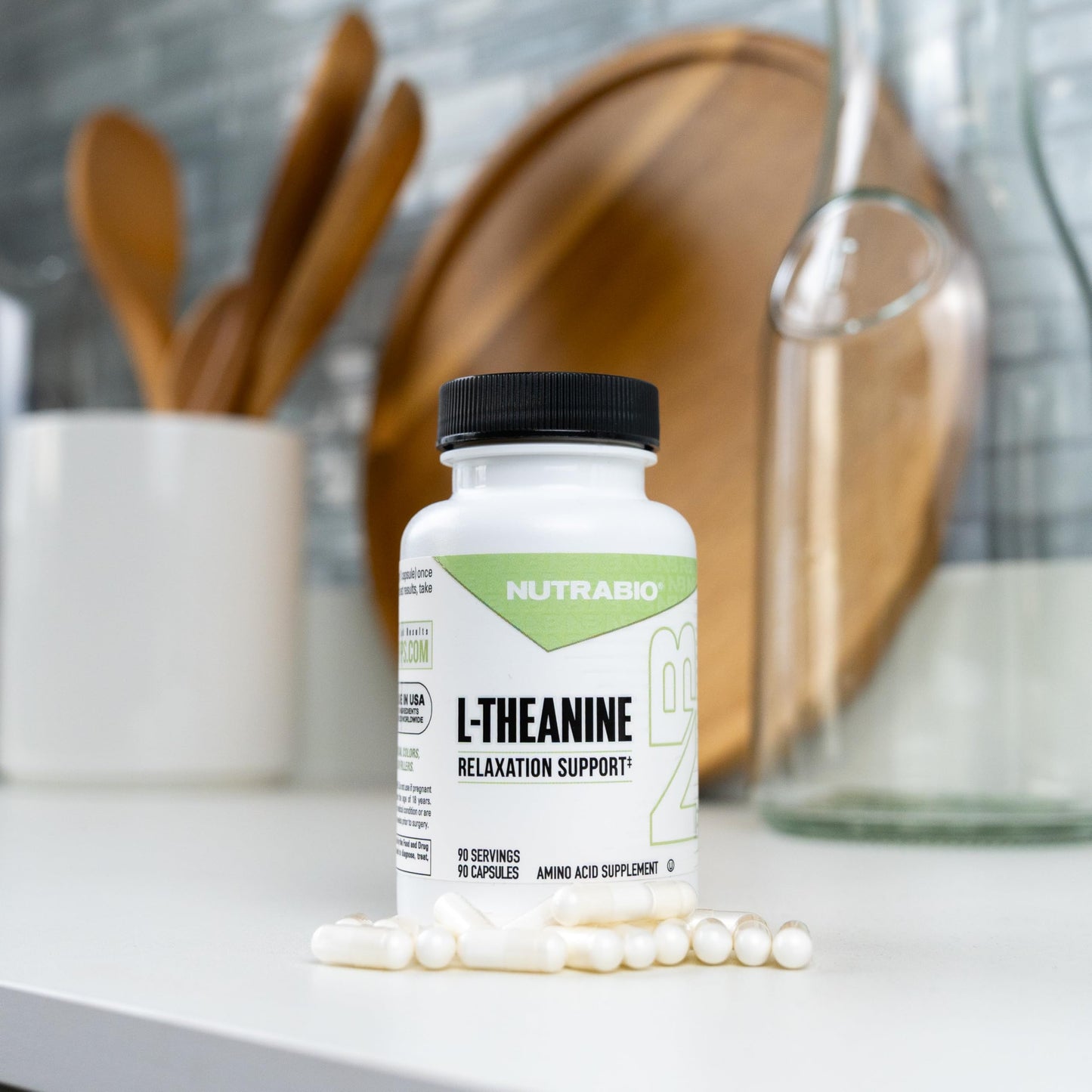 NutraBio L-Theanine Supplement 200mg Capsule, 90 Capsules