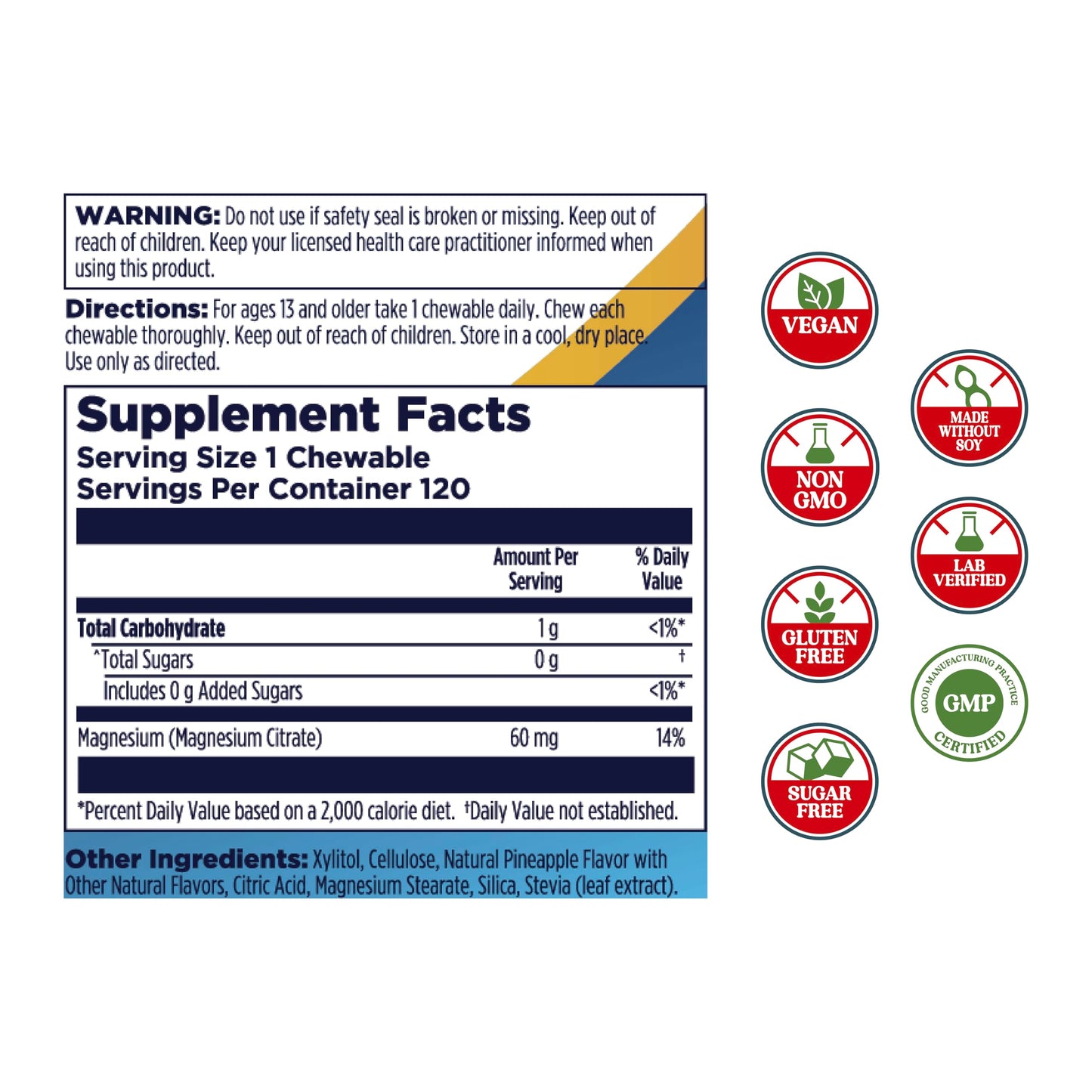 KAL Magnesium Citrate Chewables 120 Chewable Tablets