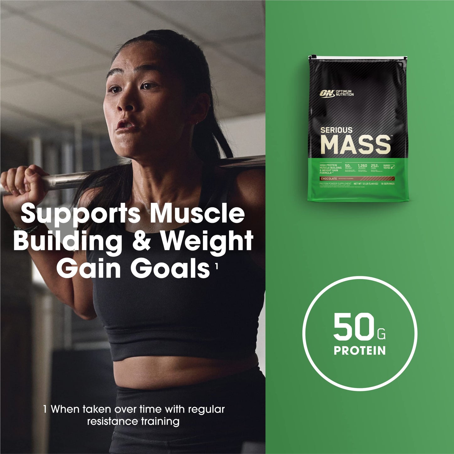 Optimum Nutrition Serious Mass Weight Gainer Protein Powder, 192 Servings