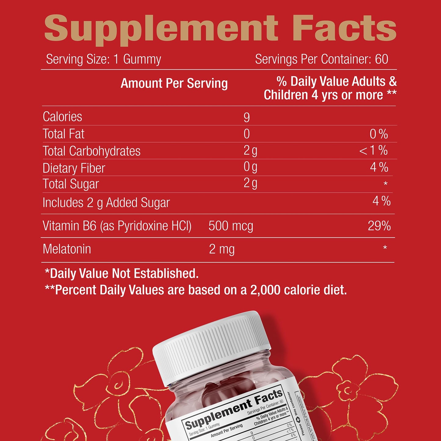 Global Health Naturals Nutritional Supplements Vegan Melatonin Gummies 60 Count