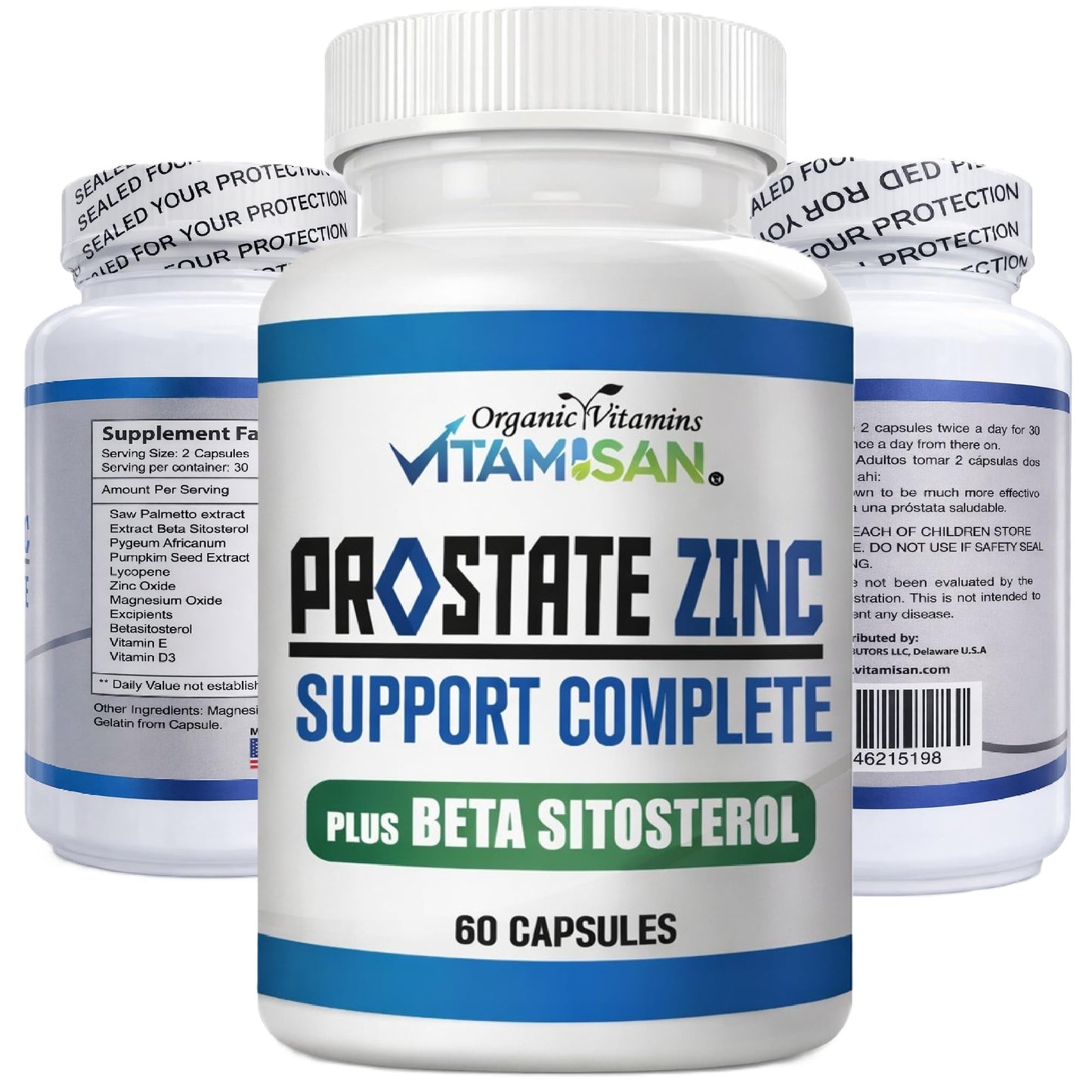 VITAMISAN Prosta Zinc Support Supplement for Men 120 Capsules