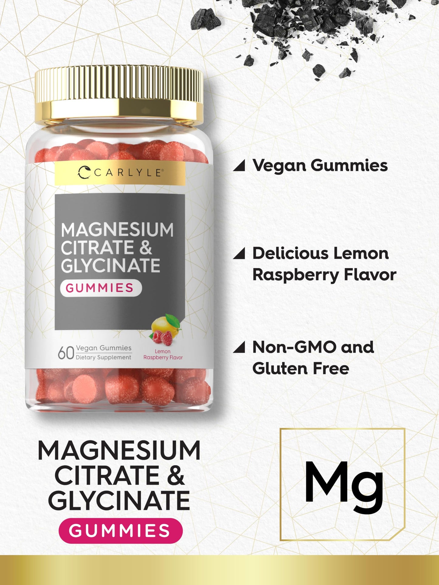 Carlyle Magnesium Citrate Supplement Gummies 960mg, 60 Count