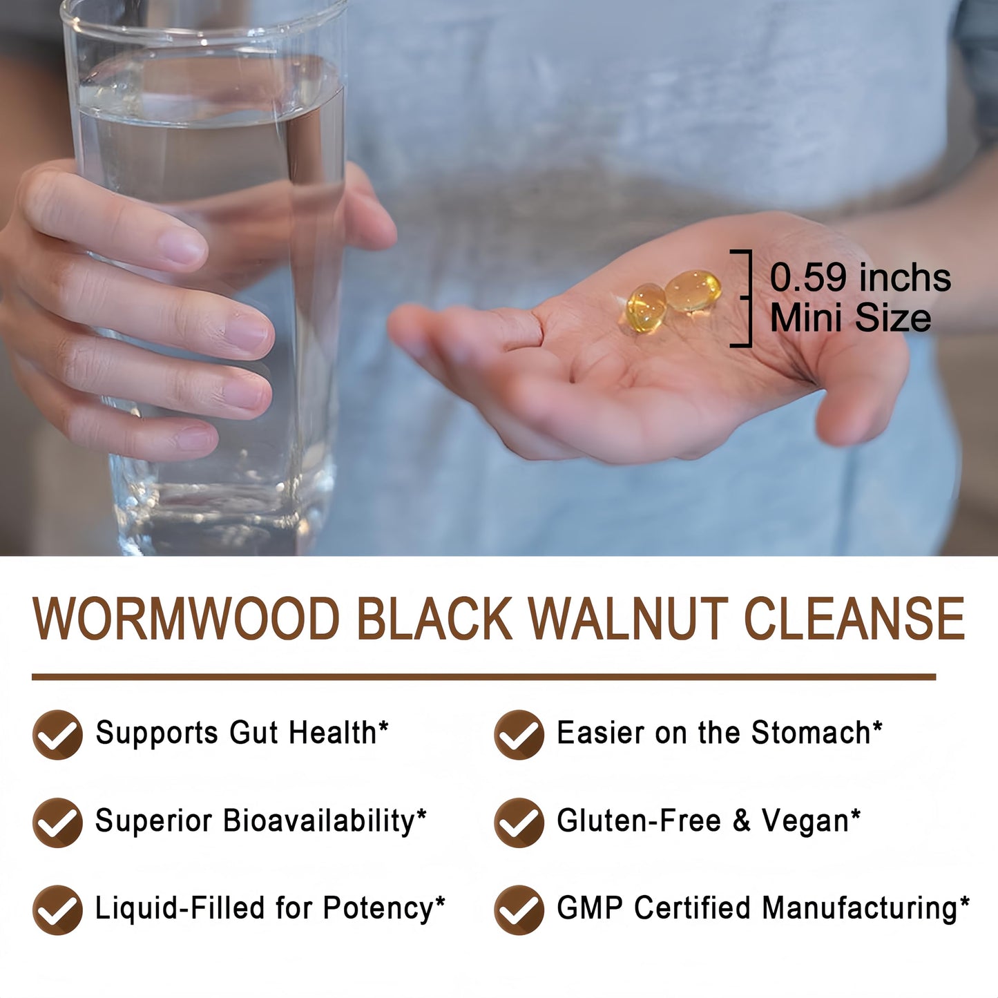 JINGYAT Wormwood Black Walnut Cleanse Softgels, 120 Count
