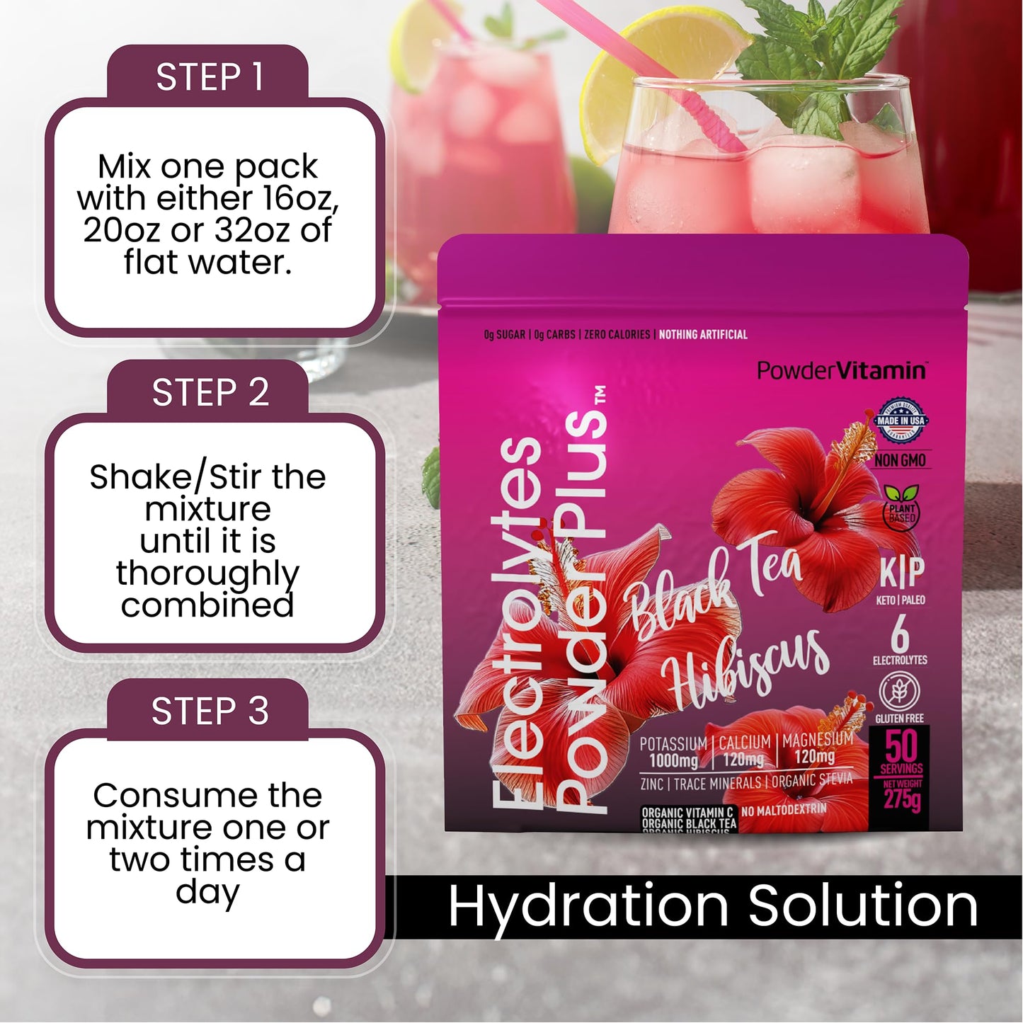 PowderVitamin Electolytes Powder Plus - 50 Servings