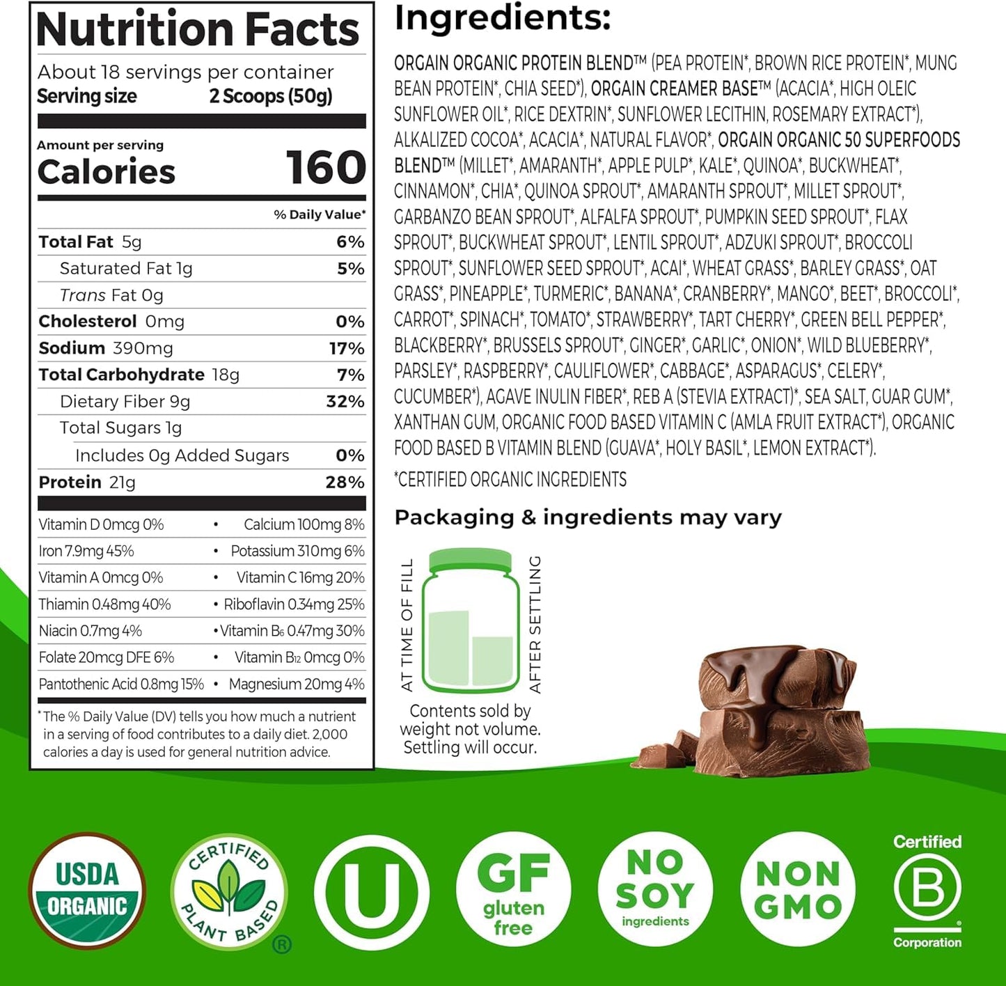 Orgain Organic Vegan Protein + 50 Superfoods Bundle Powder 64.64