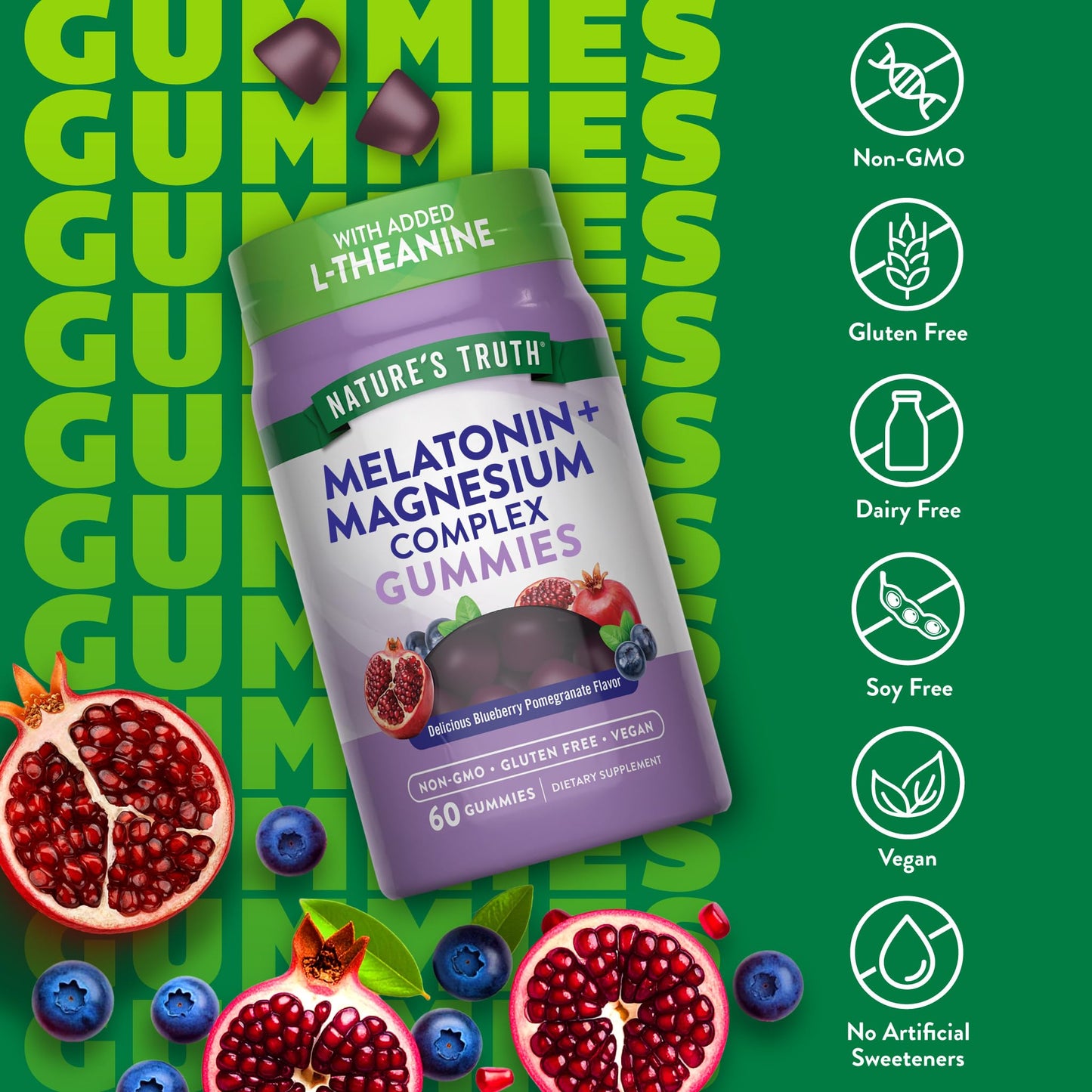 Nature's Truth Melatonin with Magnesium Gummies 60 Gummies