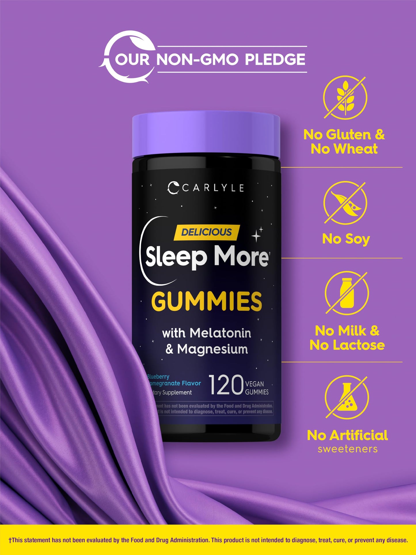 Carlyle Sleep Gummies with Melatonin and Magnesium Gummy, 120 Count