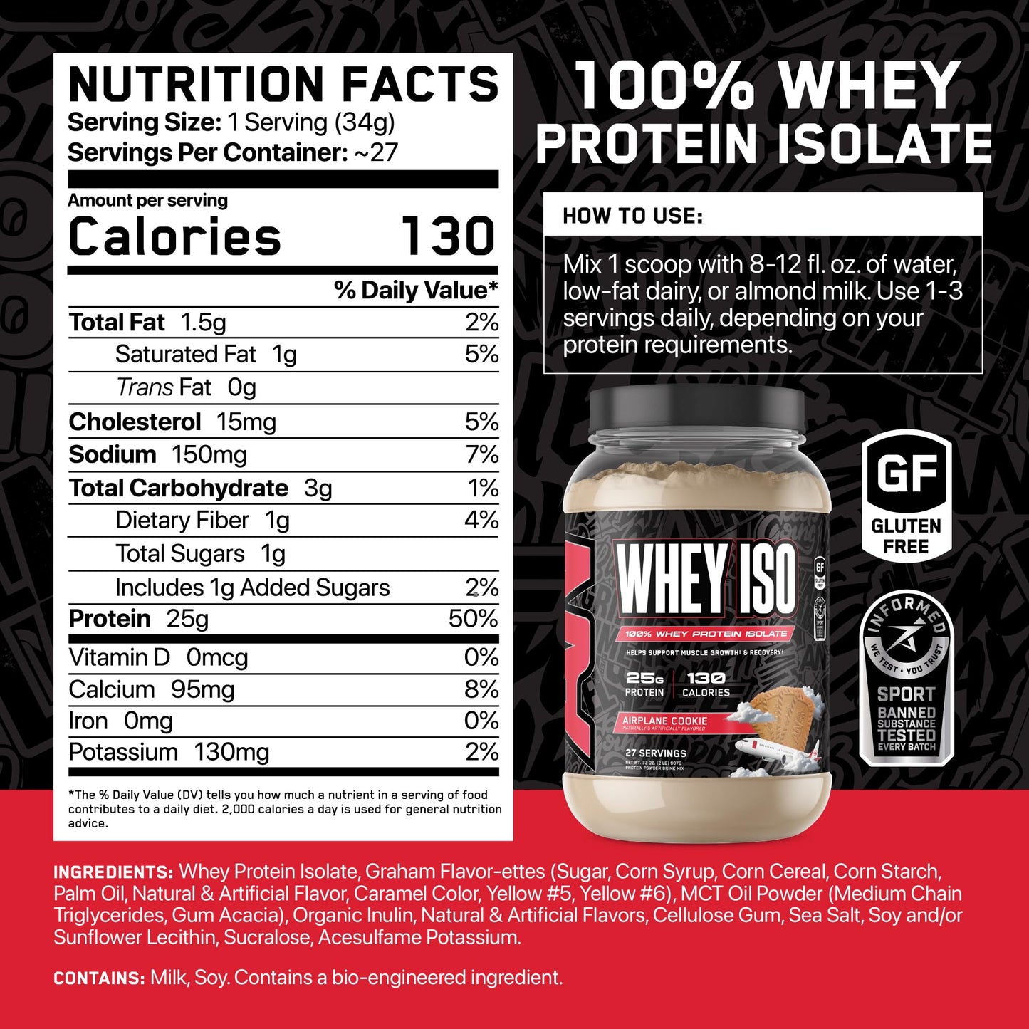 ABE All Black Everything Whey Protein Isolate Powder 32 Servings