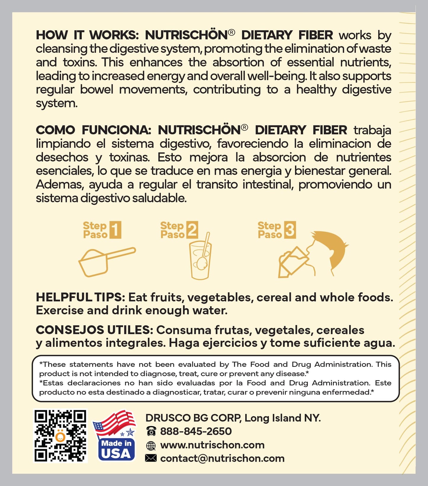 NUTRISCHÖN Dietary Fiber Supplement Powder 4.5 oz