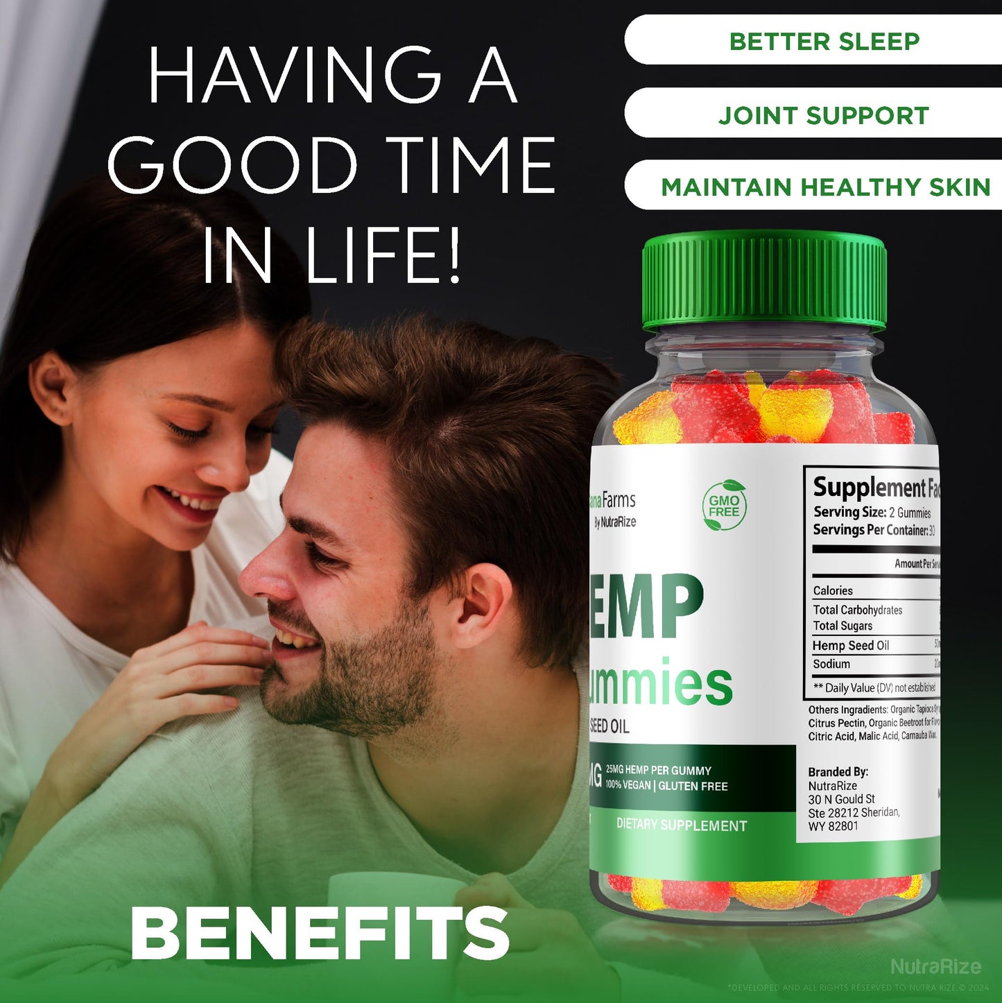 NutraRize LuCana Farms Gummies, Advanced Hemp Formula, Extra Strength 1500MG Supplement Gummy 120 Gummies