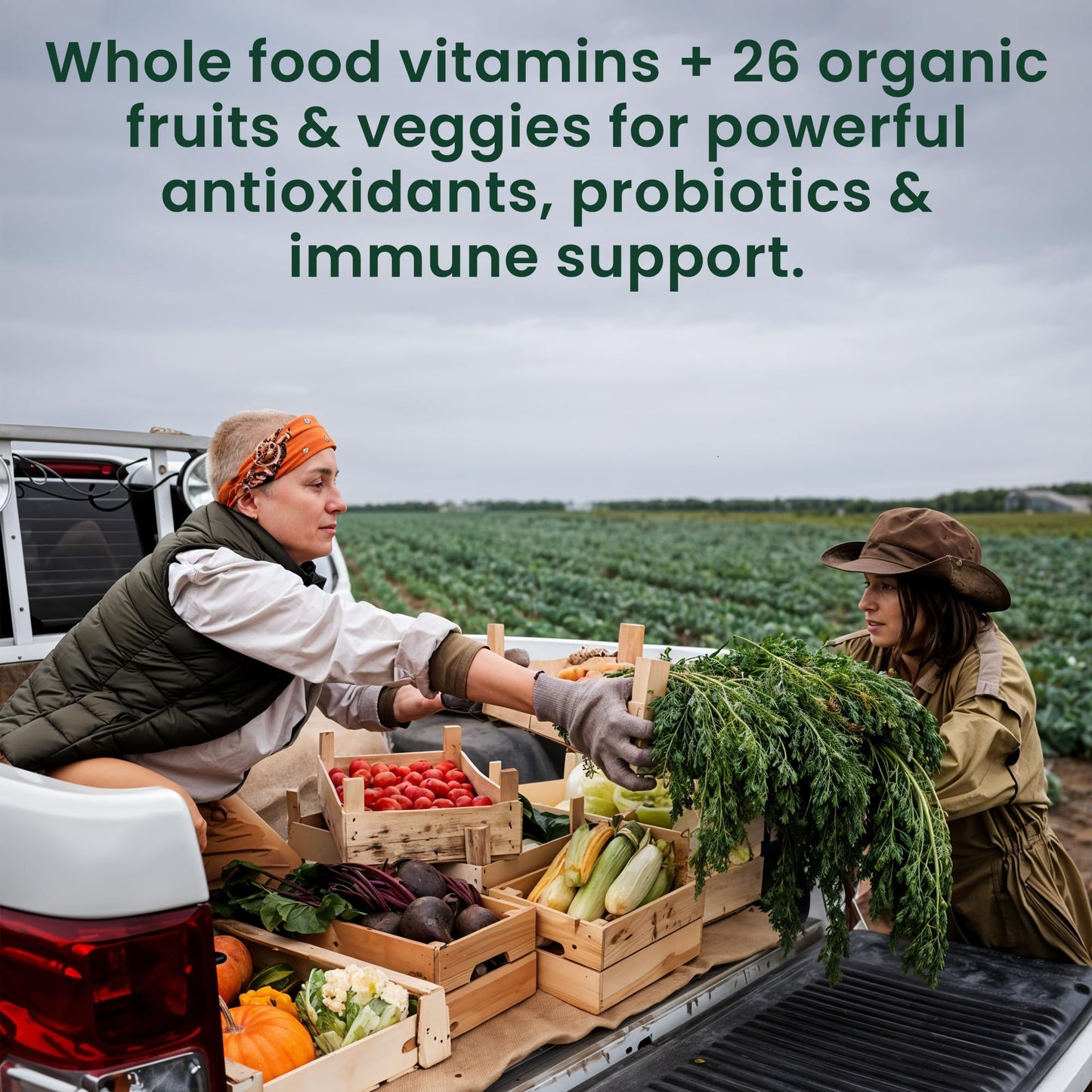OPTIVIDA Organic Whole Food Multivitamin for Men & Women with Probiotics & Antioxidant Blends, Capsule, 60 Count