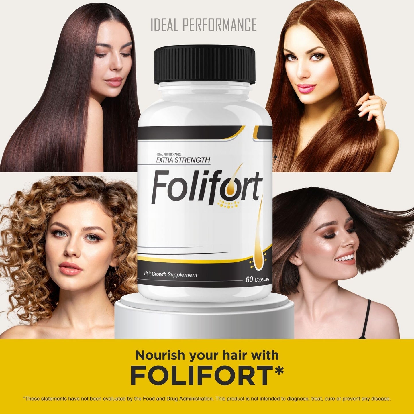 IDEAL PERFORMANCE Folifort Hair Growth Pills Capsules 300 Capsules