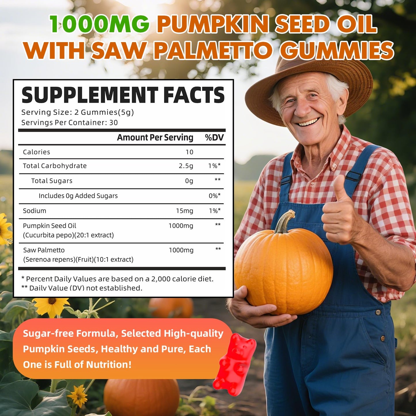 GrnLife Pumpkin Seed Oil Gummies with Saw Palmetto, 60 Gummies