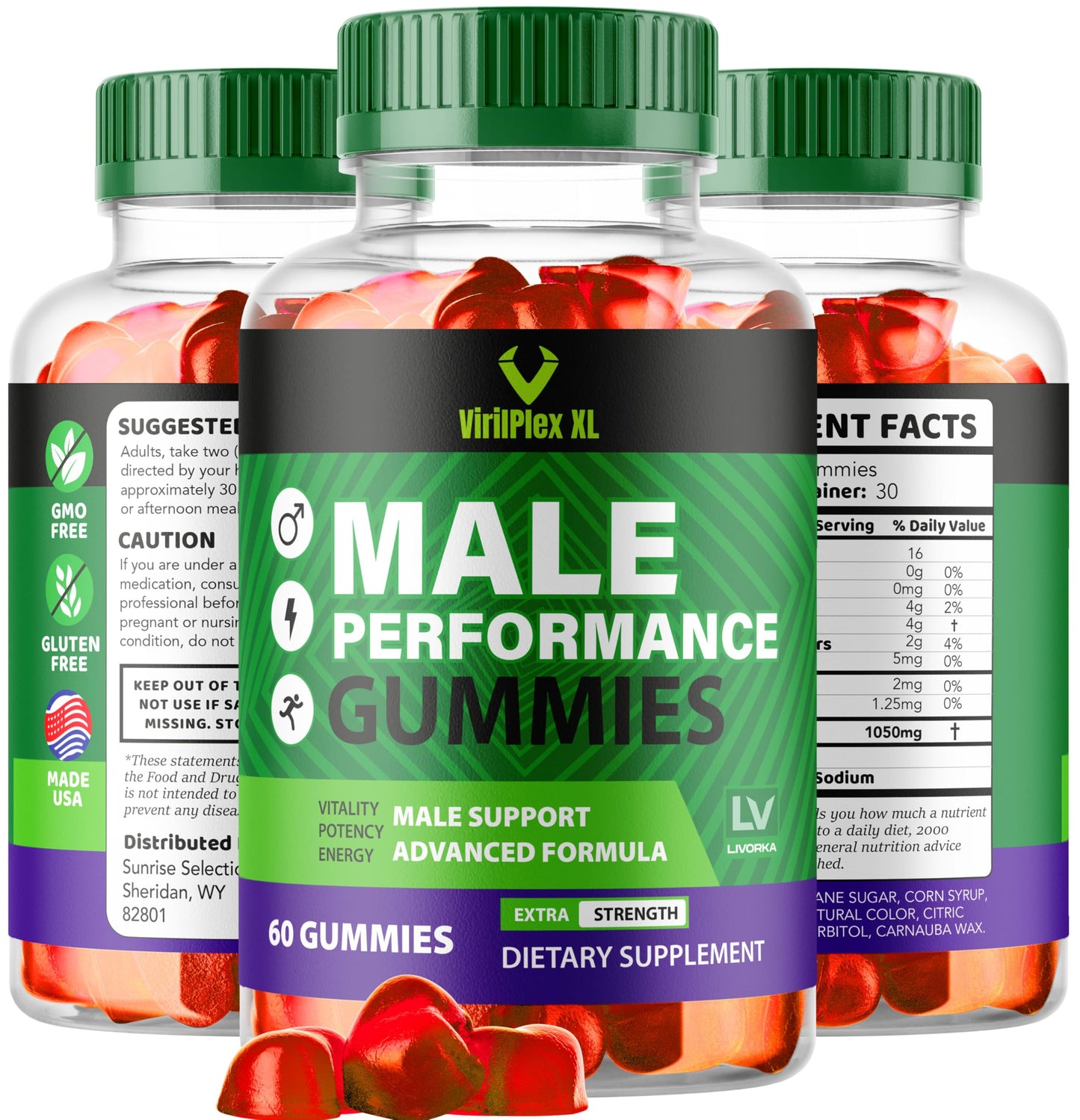 LIVORKA VirilPlex XL Gummies, 60 Gummies