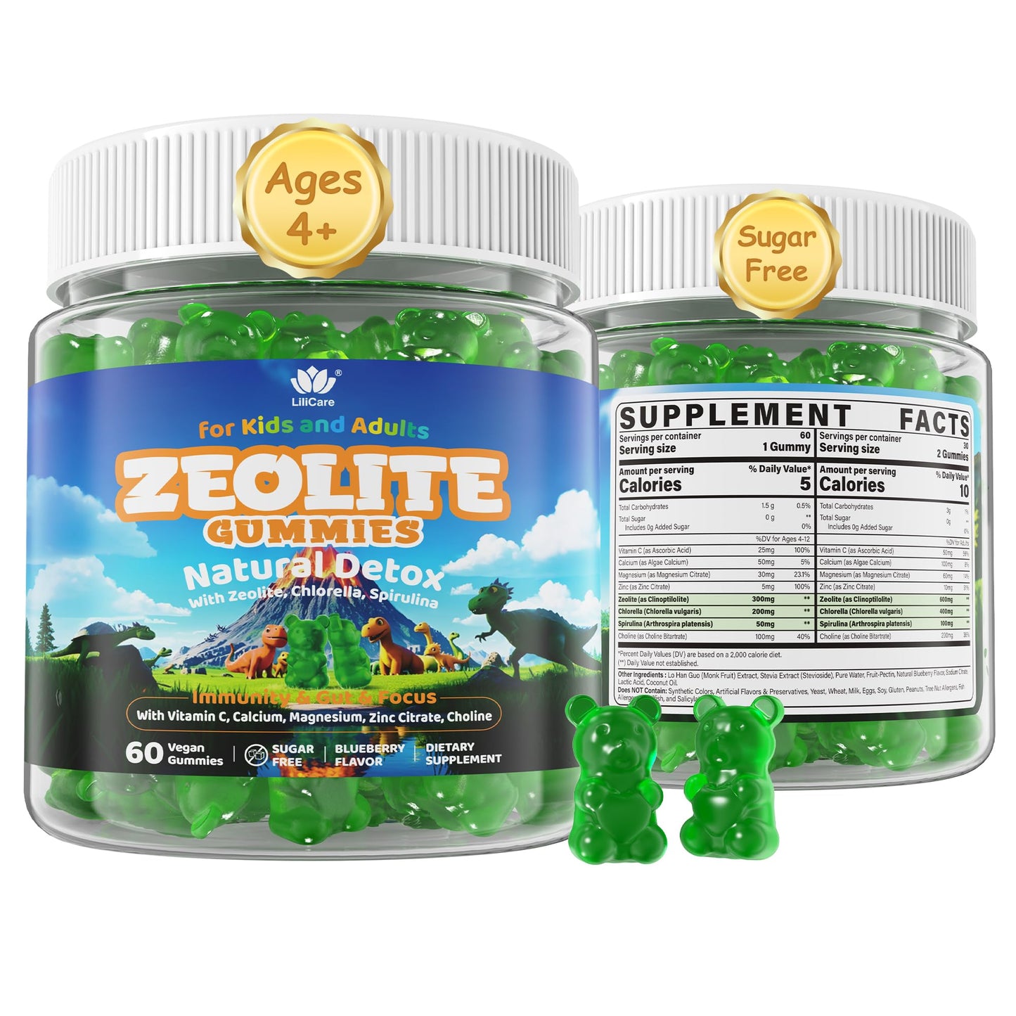 LILICARE Zeolite Detox Gummies, 60 Count