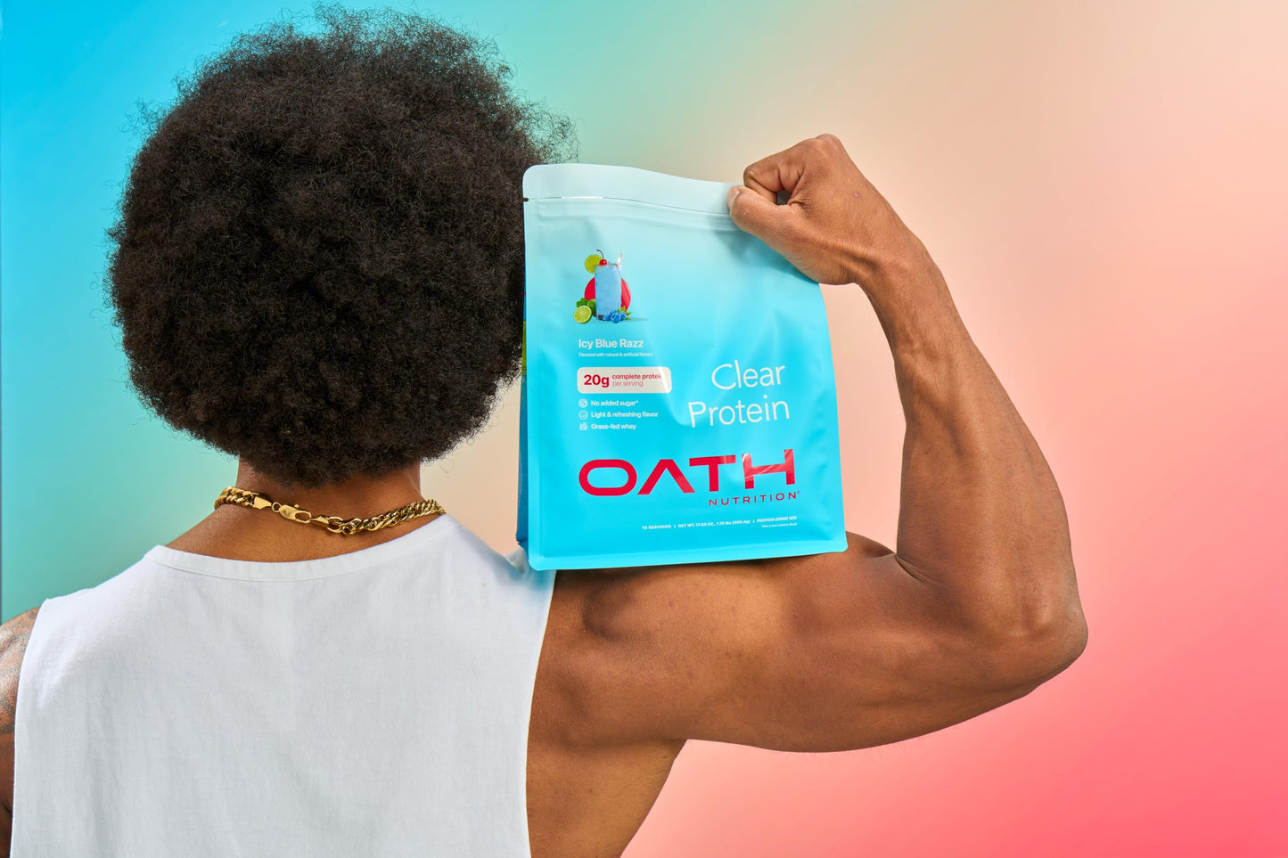 Oath Nutrition Clear Whey Isolate Protein Powder ICY Blue Razz, 1.3 lb, 21 Servings