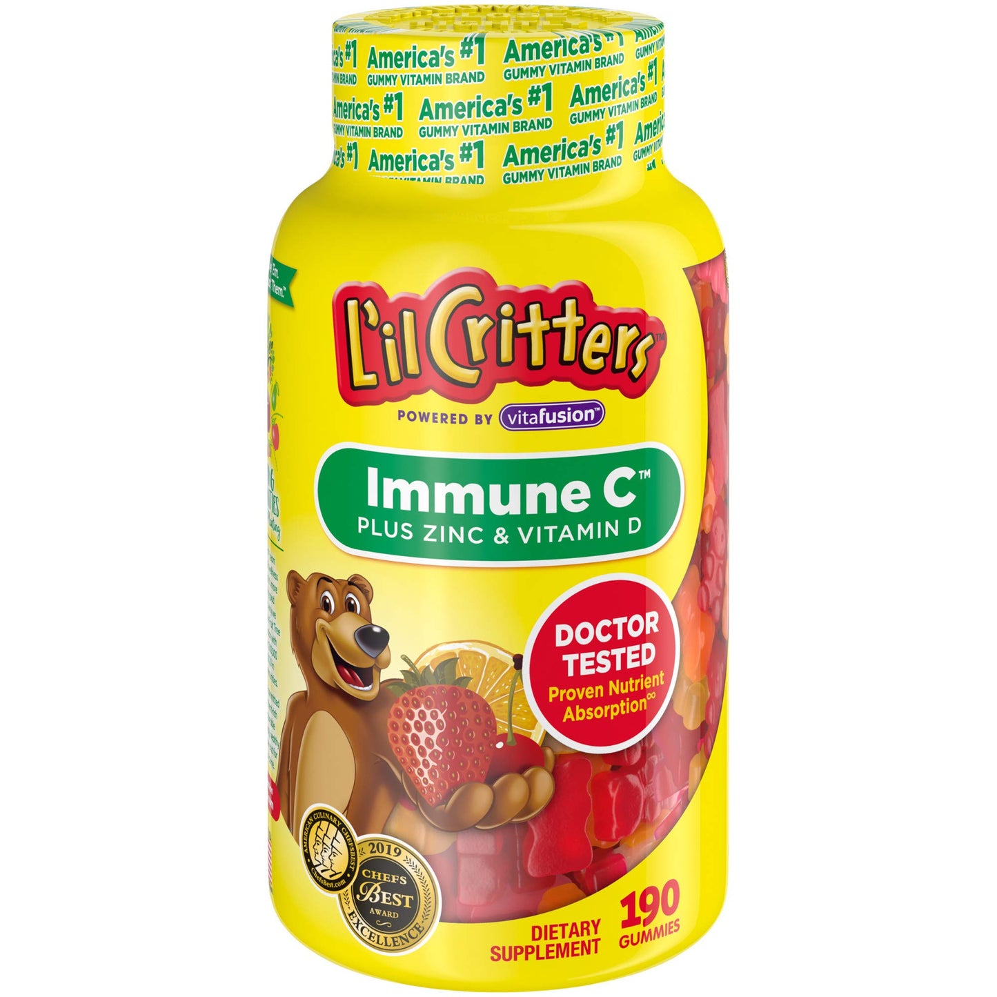 Lil Critters Kids Probiotic Digestive Gummy and Immune Vitamin C Gummy Bundle, 250 Gummies