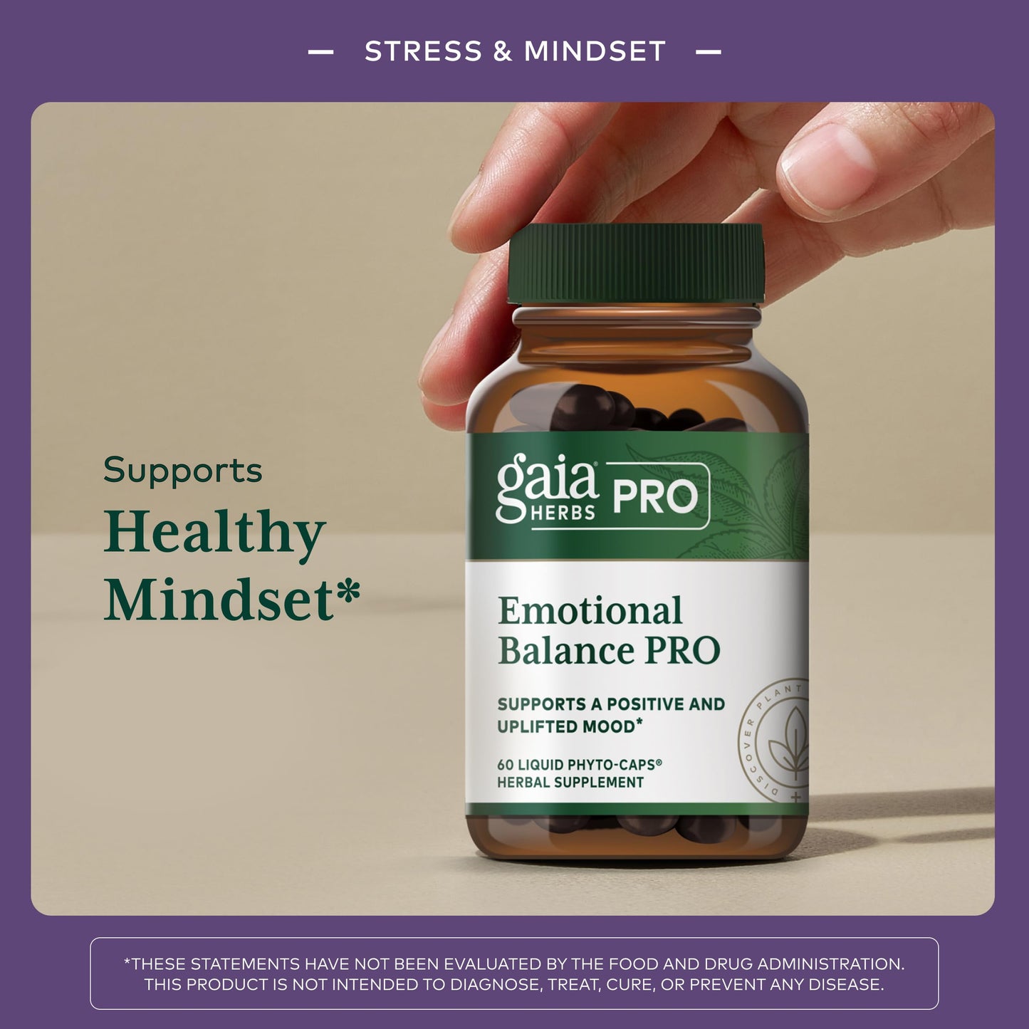 Gaia Herbs PRO Emotional Balance Capsule, 60 Count