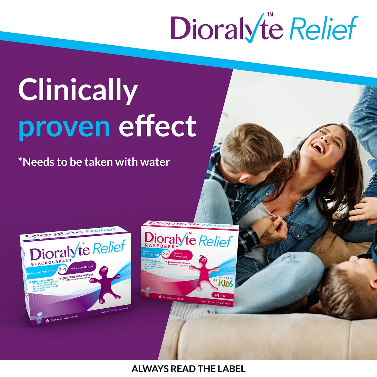 Dioralyte Relief Oral Rehydration Therapy Raspberry Flavour Tablets, 6