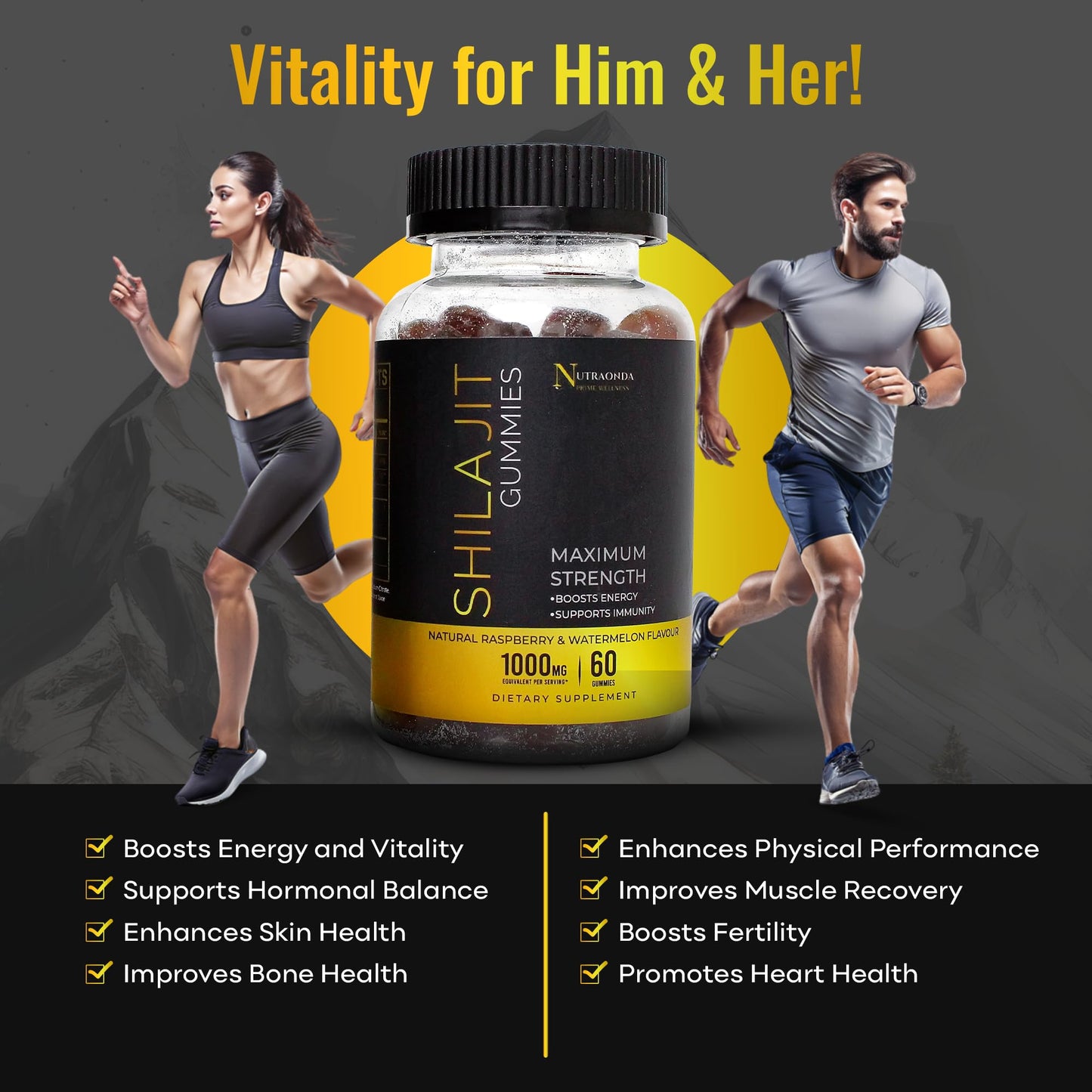 NUTRAONDA Himalayan Shilajit Gummies, 60 ct