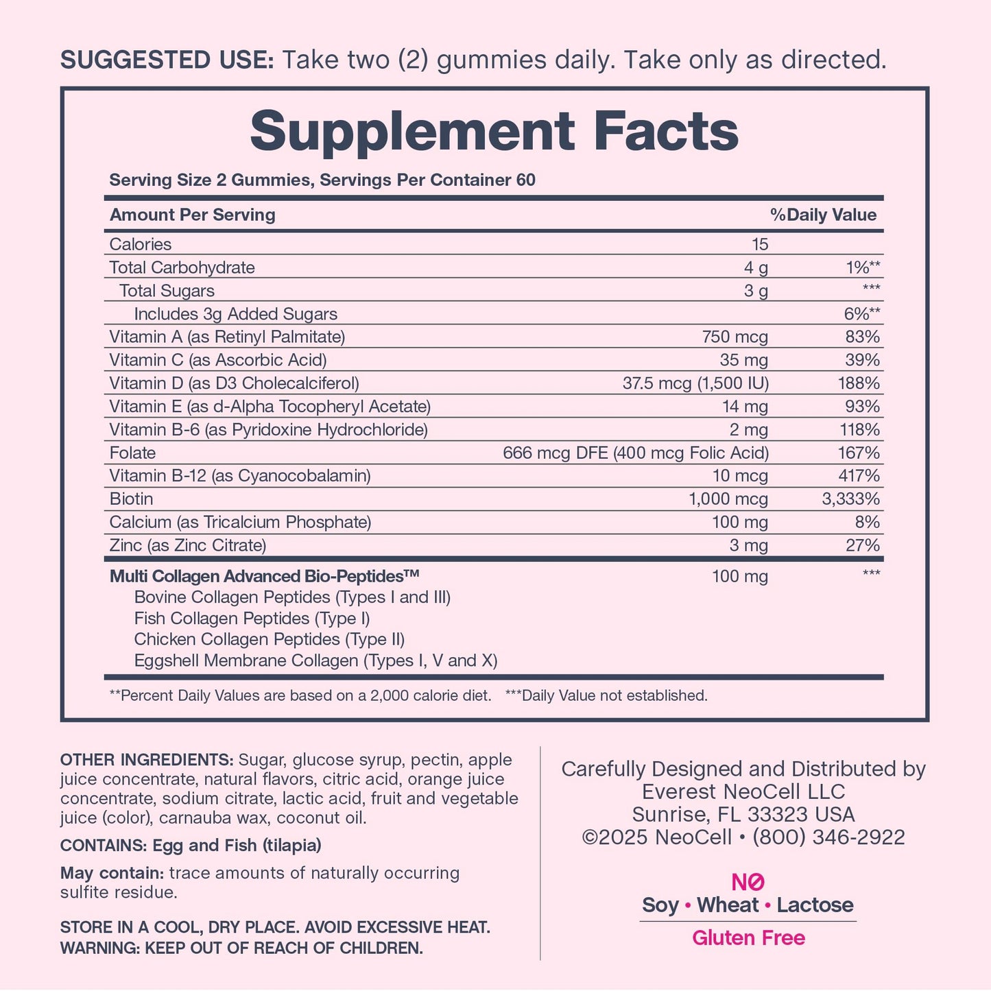 NeoCell Women's Multi Gummy with Collagen 120 Gummies