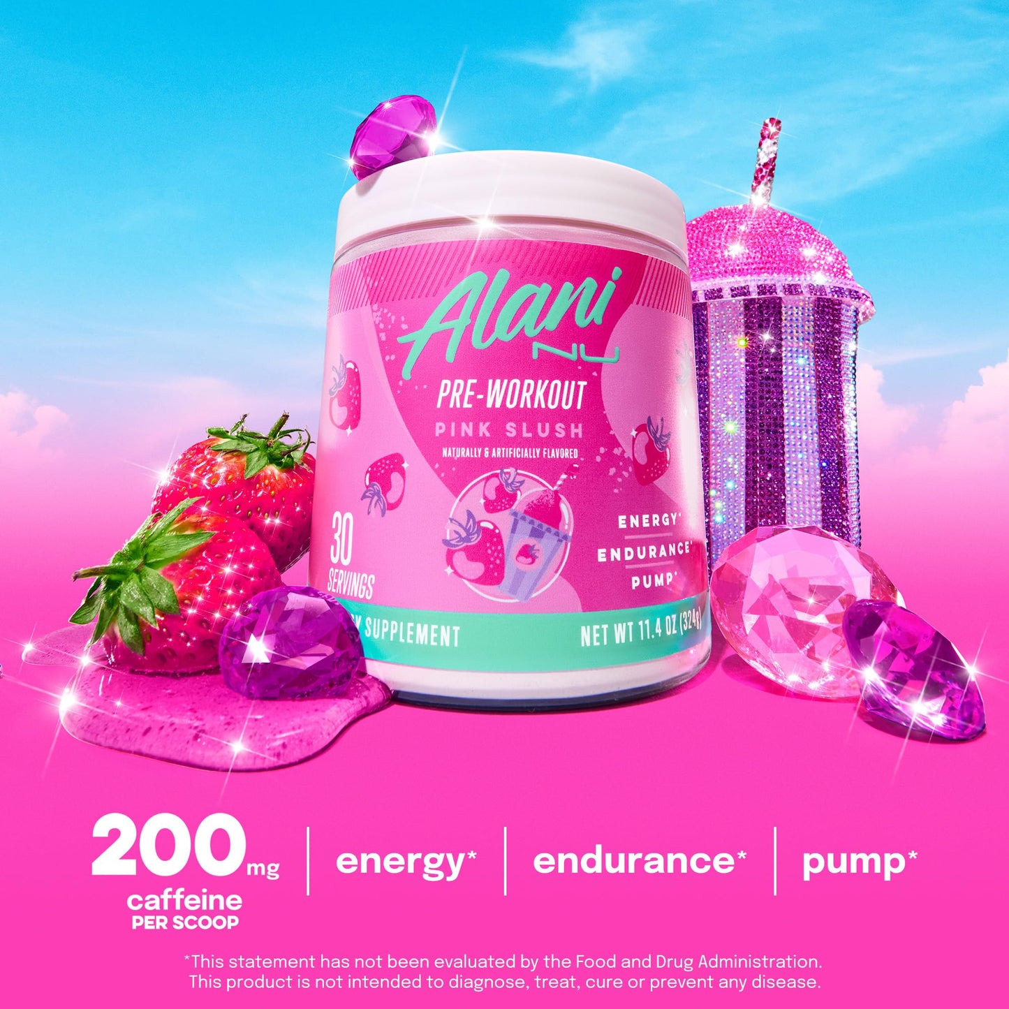 Alani Nu Pre Workout Powder Pink Slush 10.2 Ounce