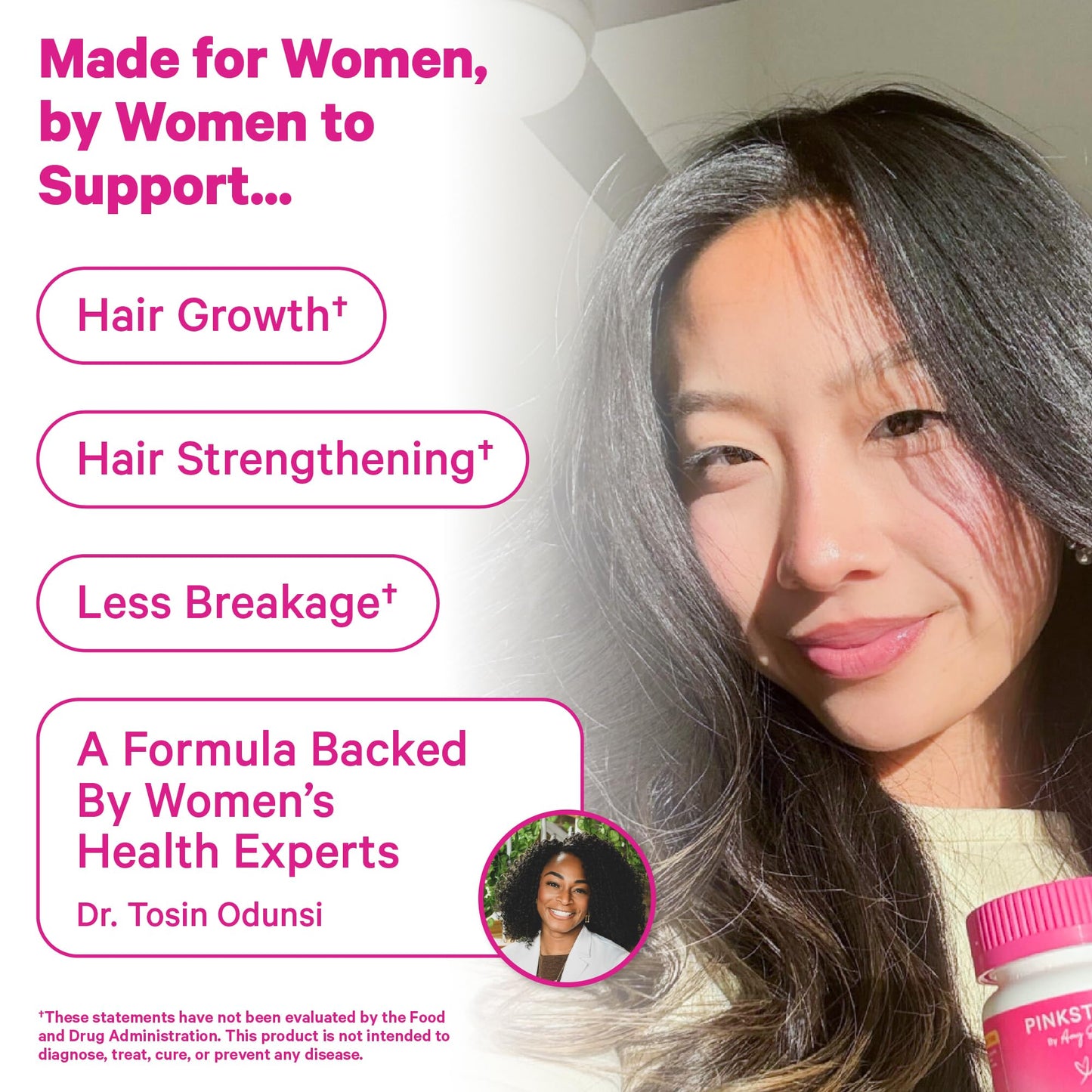 Pink Stork Total Glow Gummies for Women – Hair, Skin & Nails Vitamin with Biotin, Vitamin A, B6, B12, Folate, Zinc & More – 60 Gummies