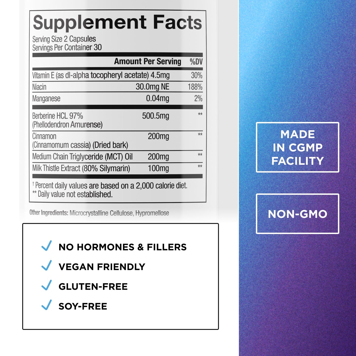 Dr. Emil Nutrition Berberine 500mg Supplement Capsule, 30 Count