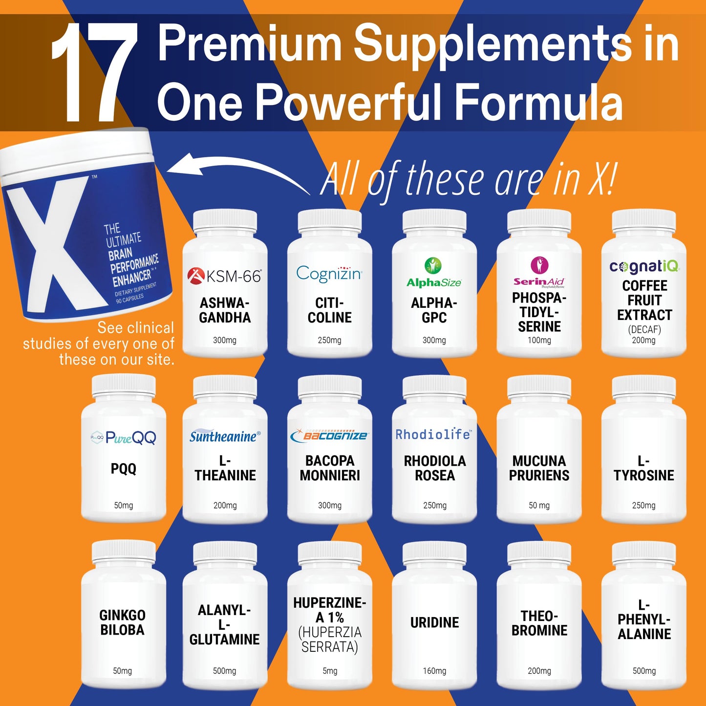 X Clear Brain Fog & Focus for Deep Work 90 Capsules
