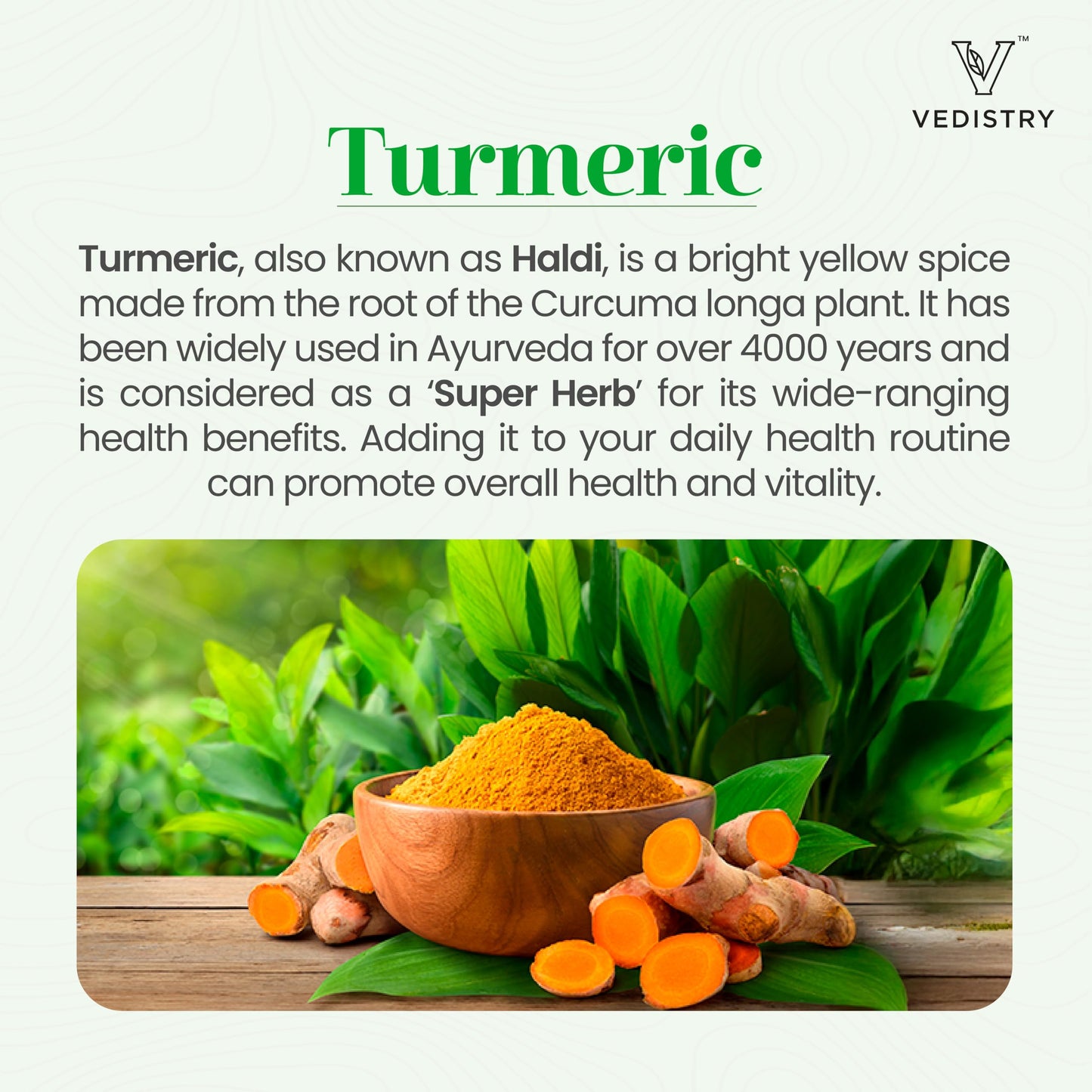 Vedistry Turmeric Tablets with Curcumin & Long Pepper, 60 Tablets