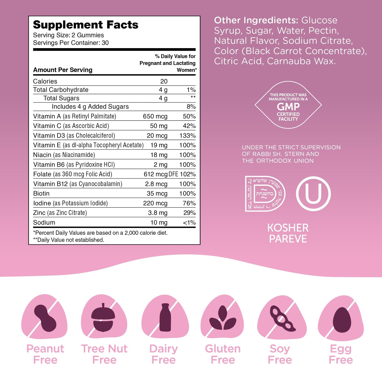 Zahler Prenatal Gummies 60 Count