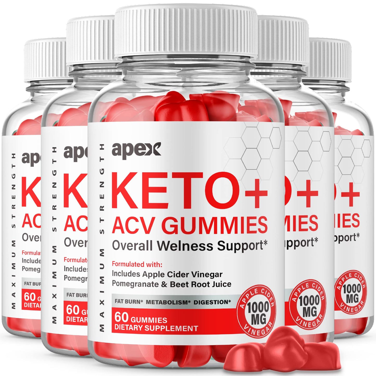 IDEAL PERFORMANCE Apex Keto Apple Cider Vinegar Gummies, 300 Gummies