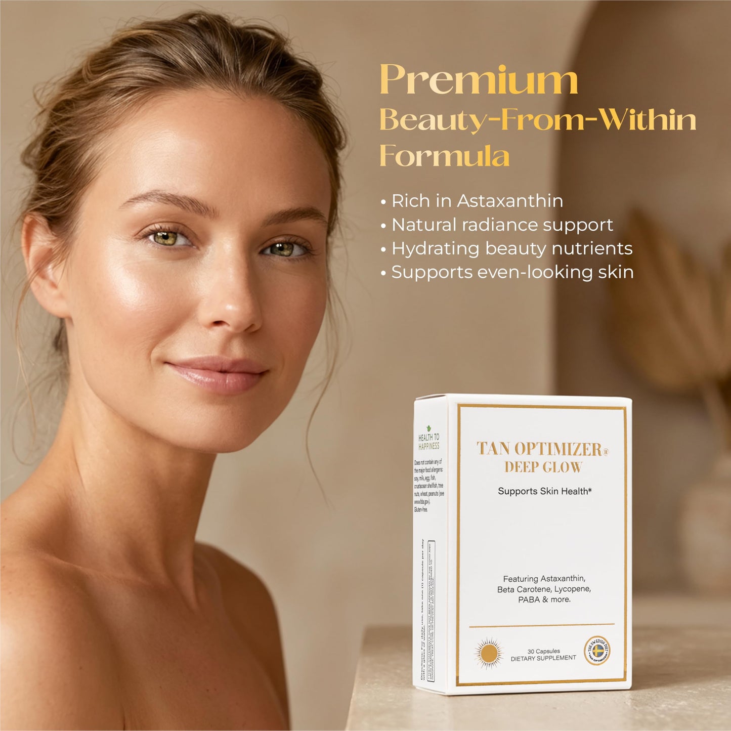 The Swedish Diet Tan Optimizer Deep Glow Astaxanthin Capsules 30