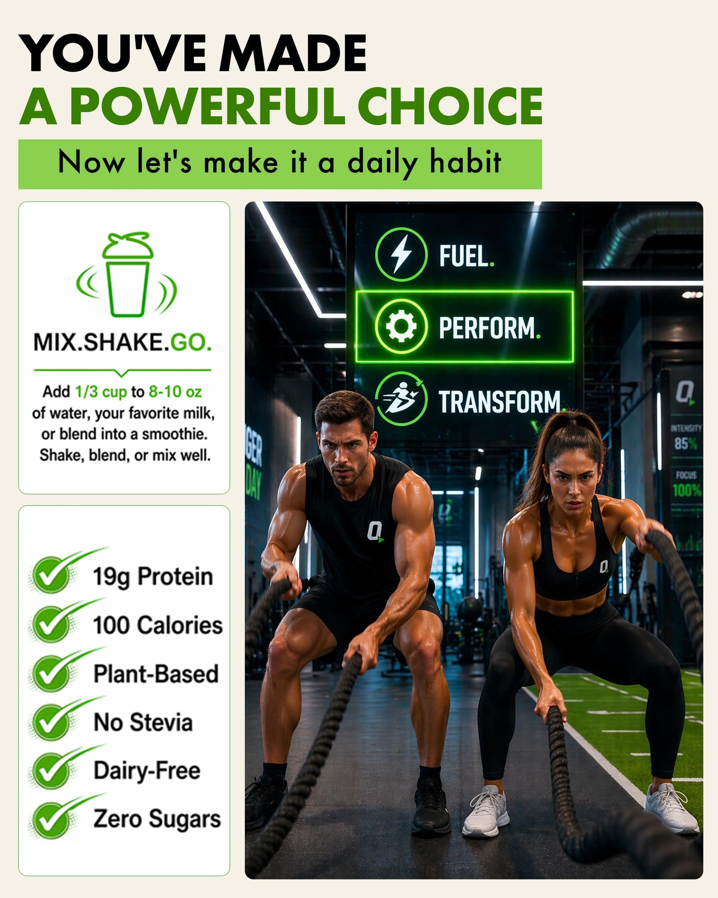 QUANTM LIFE Vanilla Hemp Protein Powder, 17 Servings