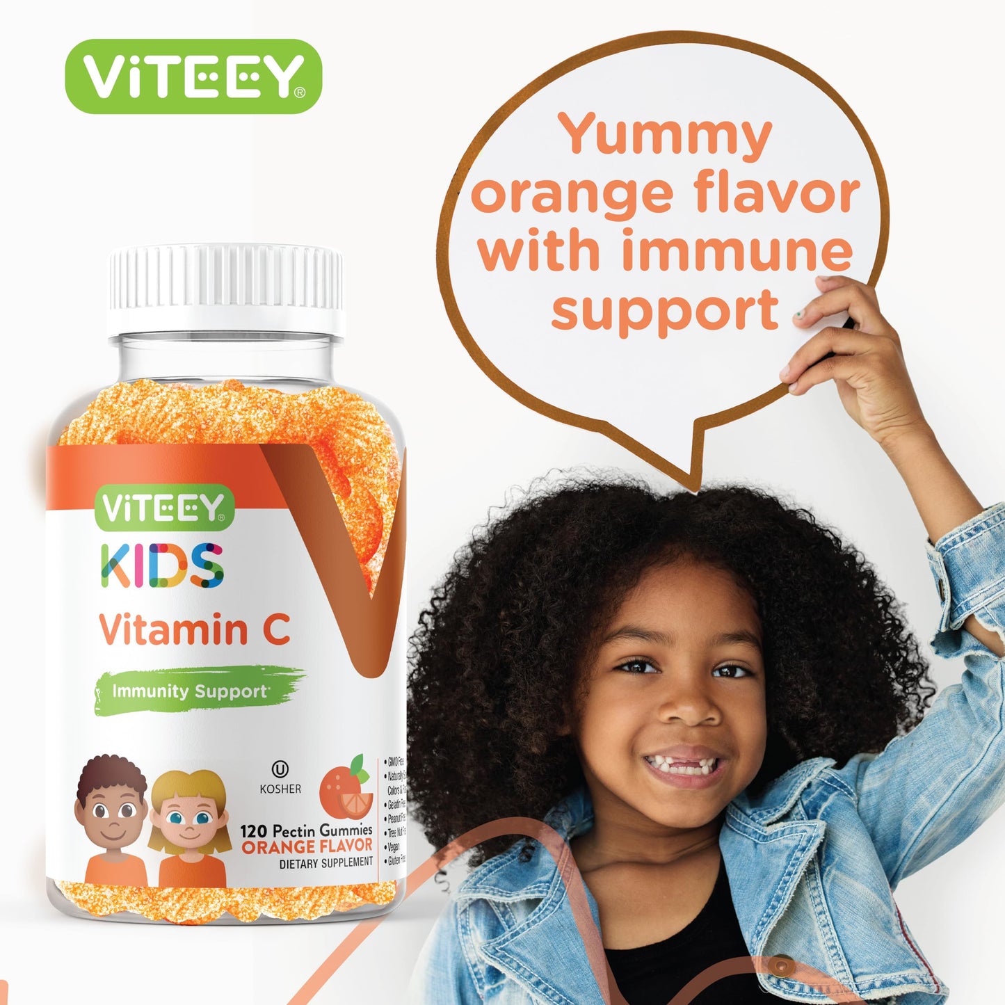 Viteey Kids Vitamin C Gummies 120 Count