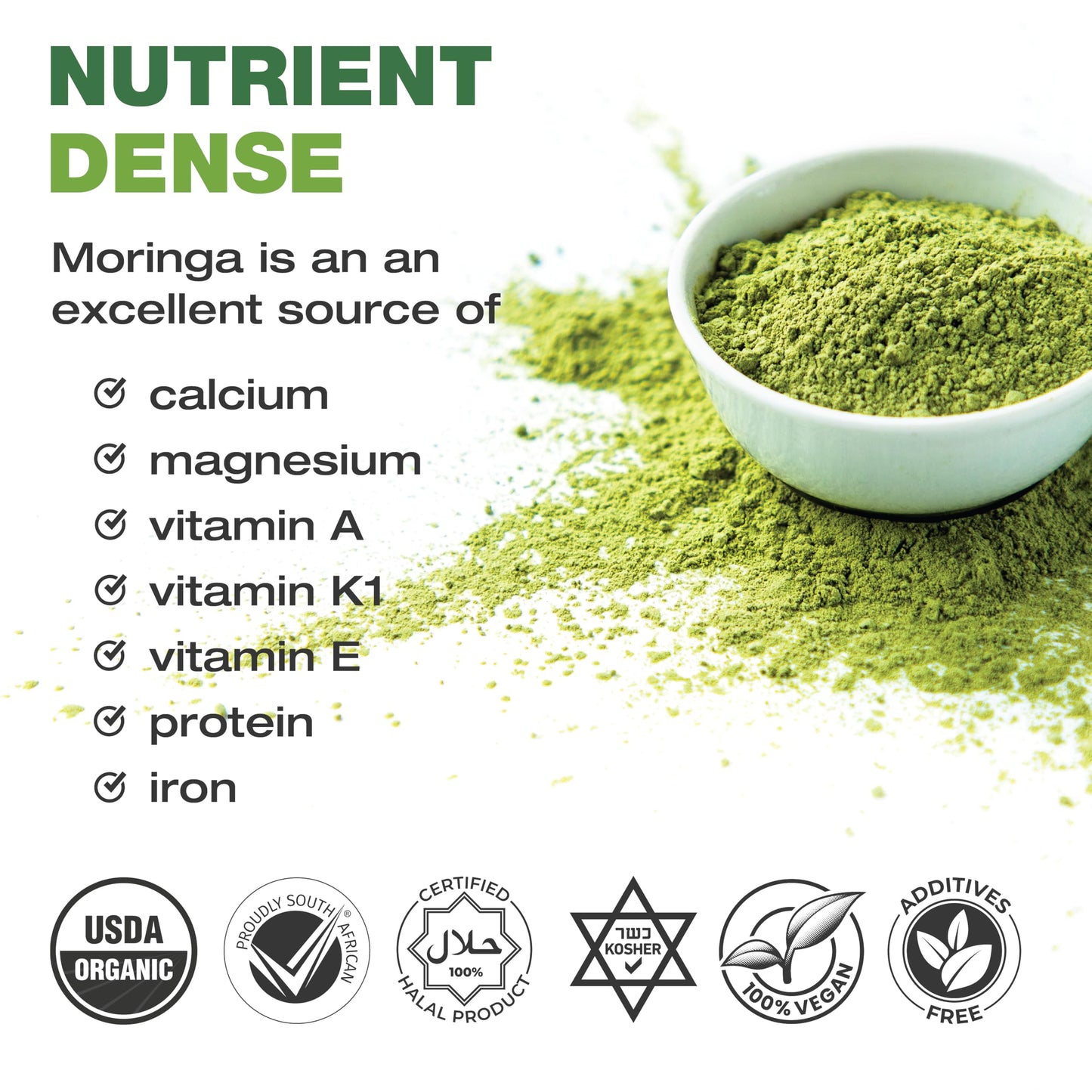 JD Botanics 100% Pure Moringa Capsules 120 Count