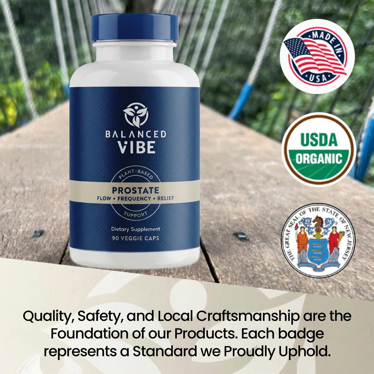 Balanced Vibe 11-in-1 Prostate Supplement for Men with Saw Palmetto, Pygeum, Beta-Sitosterol & Pumpkin Seed, Supports Prostate Health, Urinary Flow & Bladder Comfort, Vegan, GMO Free, 90 Capsules