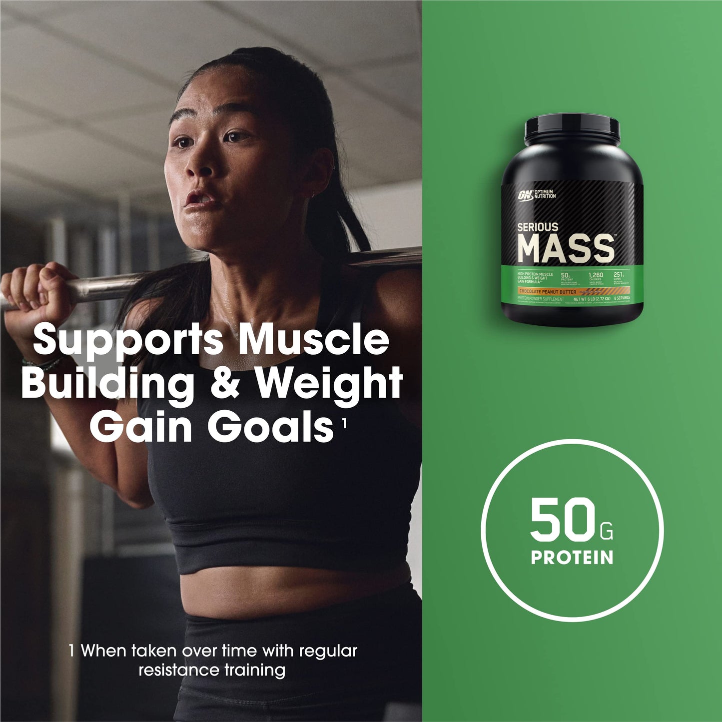 Optimum Nutrition Serious Mass Weight Gainer Protein Powder, 96 Servings
