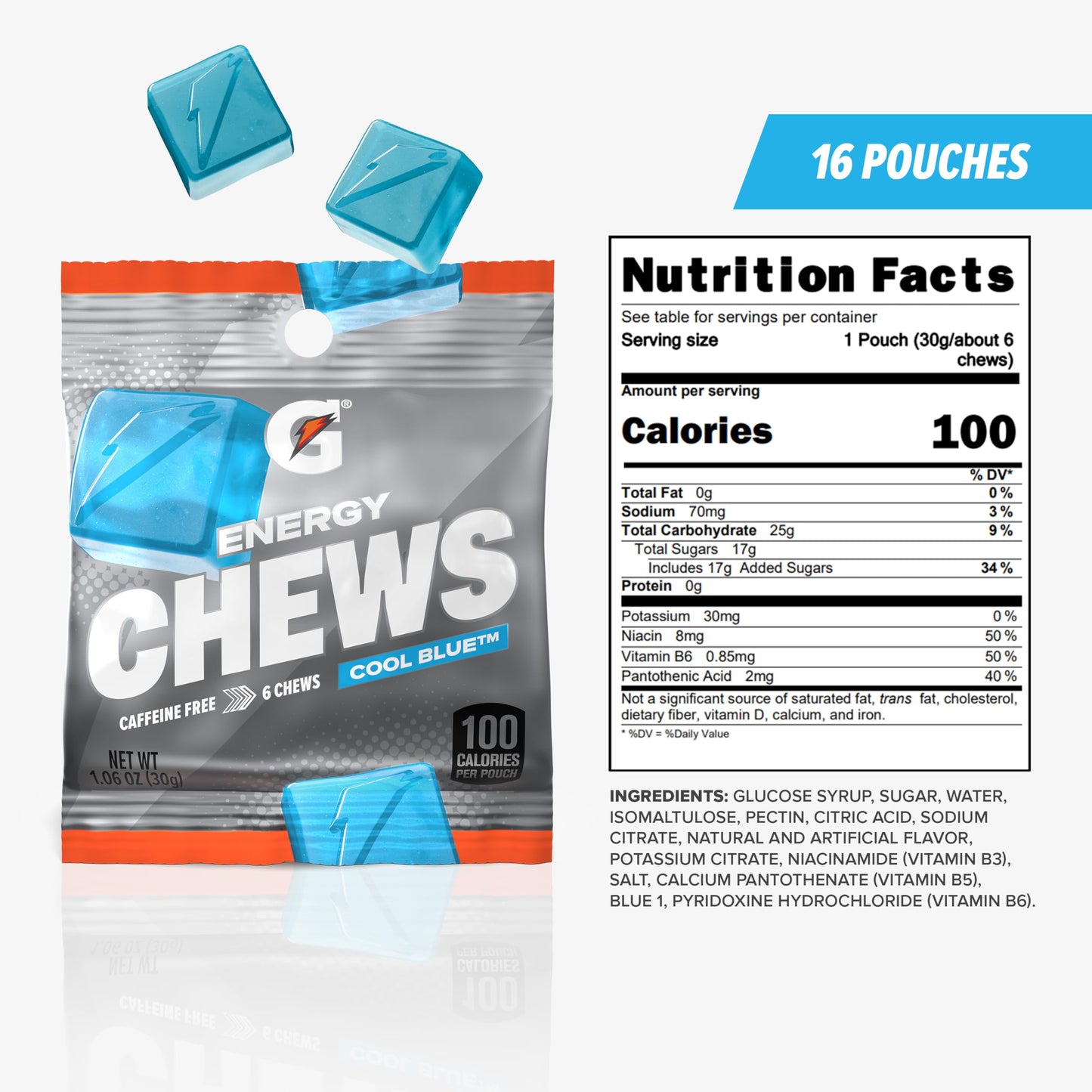 Gatorade Energy Chews Gummy 16 Pack
