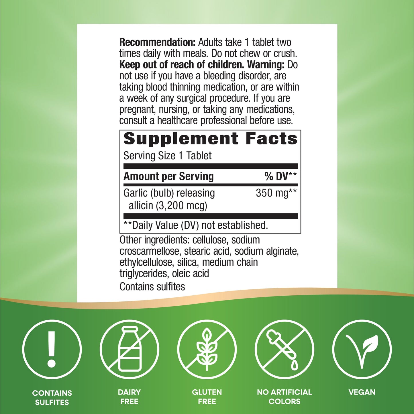 Nature's Way Garlicin Cardio Tablet, 180 Tablets